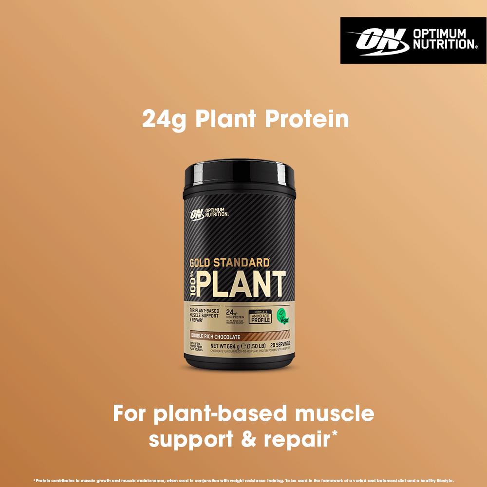 Optimum Nutrition Gold Standard 100% Plant Protein Powder Double Rich Chocolate Flavour 20 servings 684g thumbnail 2