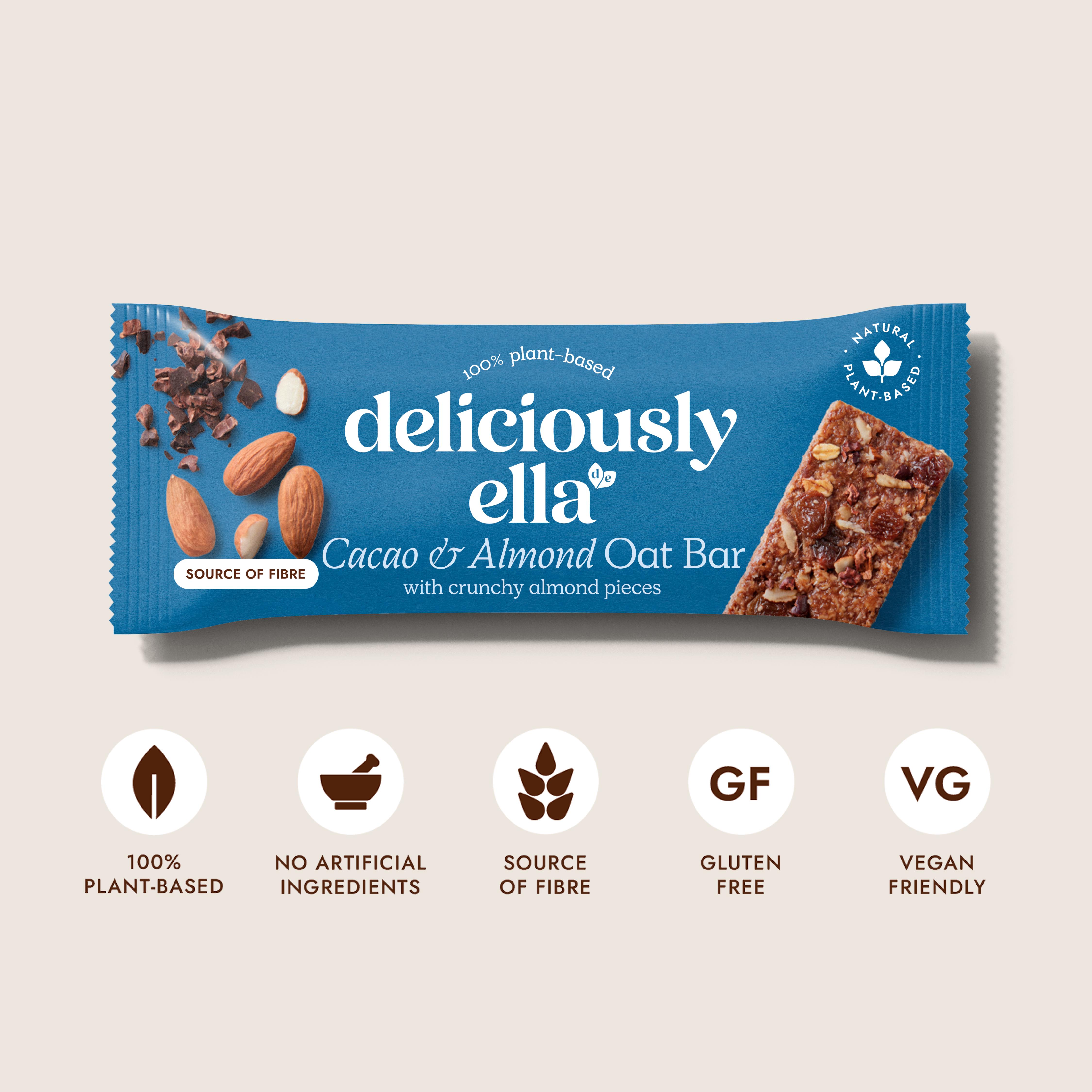 Deliciously Ella 3 x 50g Cacao & Almond Multipack Oat Bars thumbnail 2