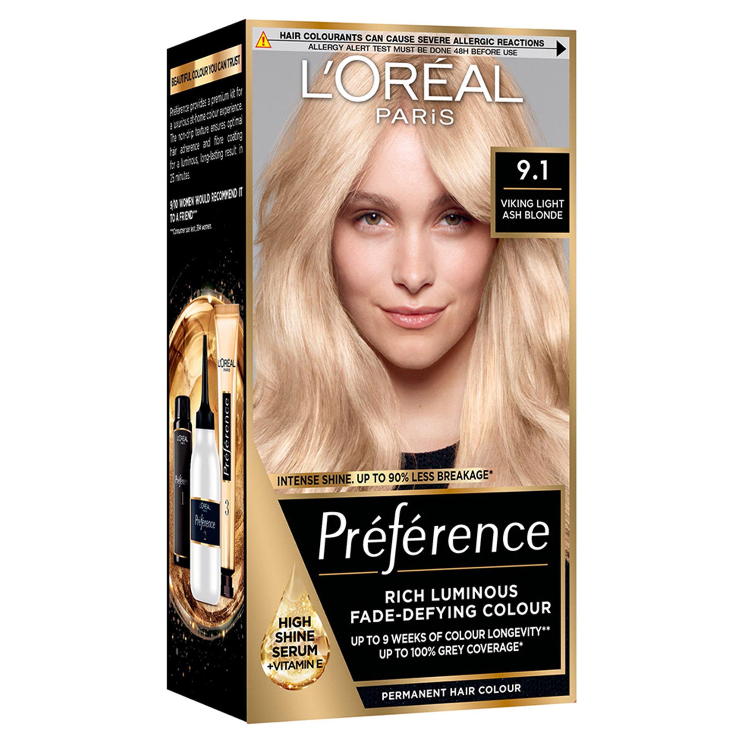 L'Oreal Preference Infinia 9.1 Viking Light Ash Blonde Hair Dye