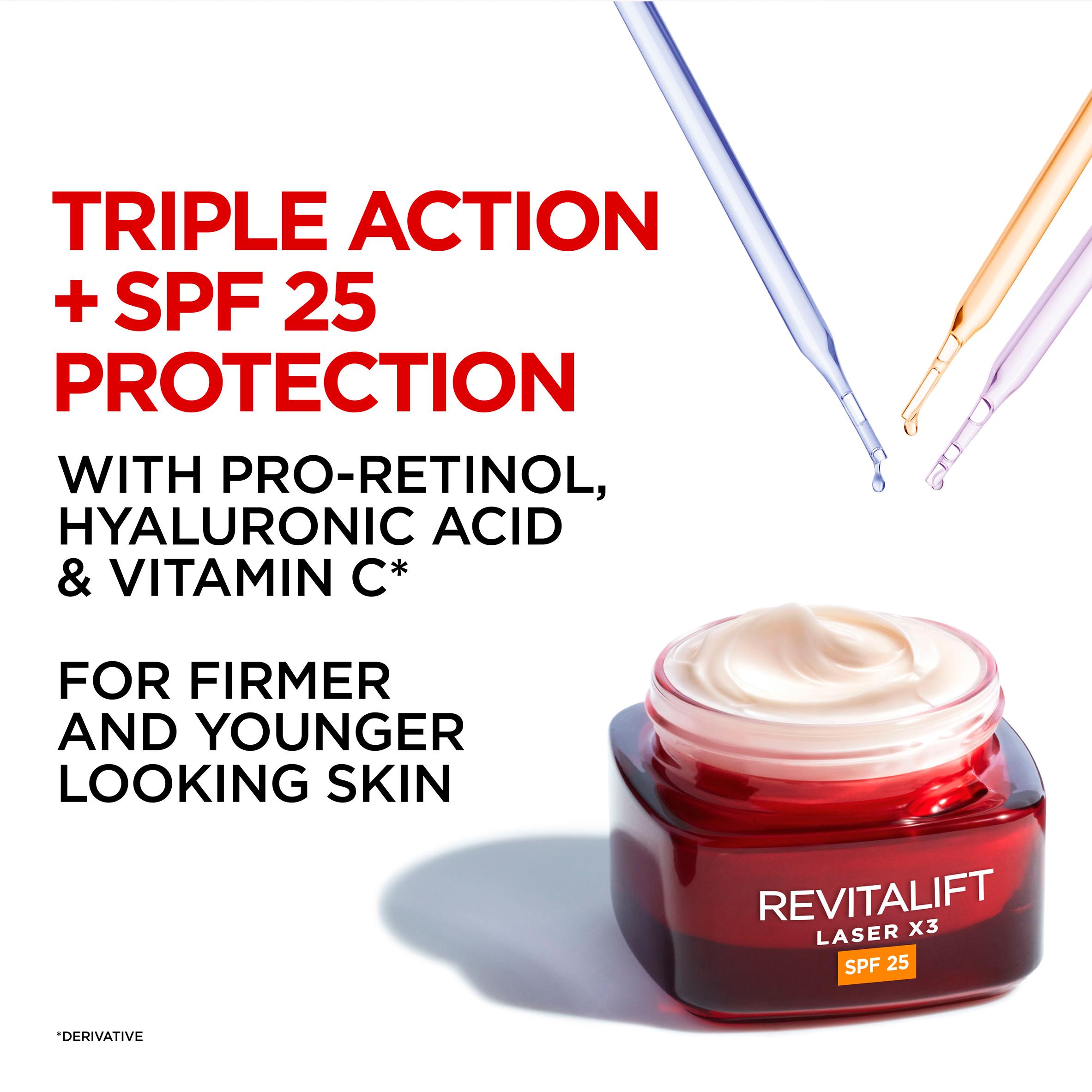 L'Oreal Paris Revitalift Laser Face Moisturiser With SPF25 Triple Action Anti-Ageing Day Cream 50ml thumbnail 4