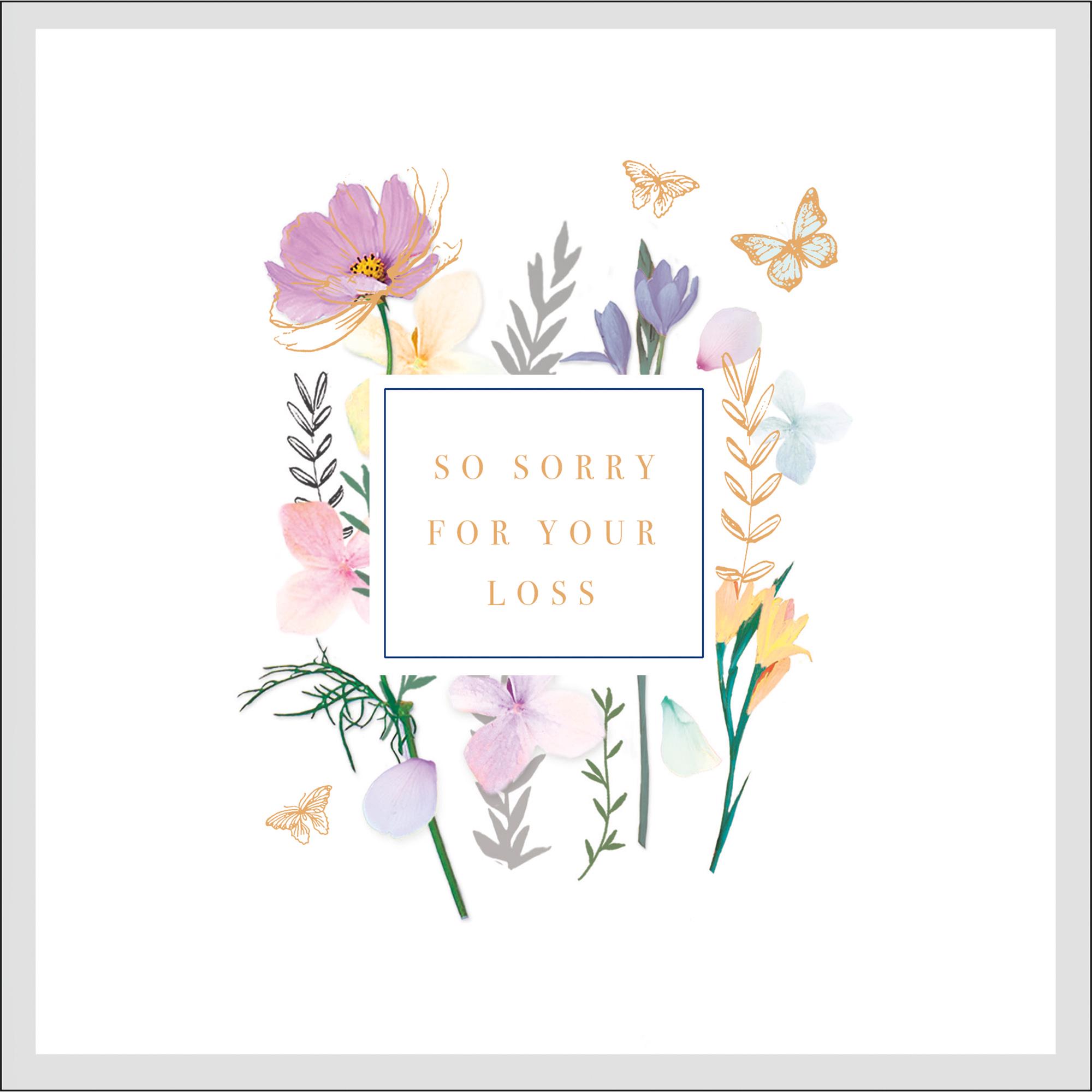 Sainsbury's Sympathy, Sorry for your Loss, Thinking of you Floral Design Greeting Card
