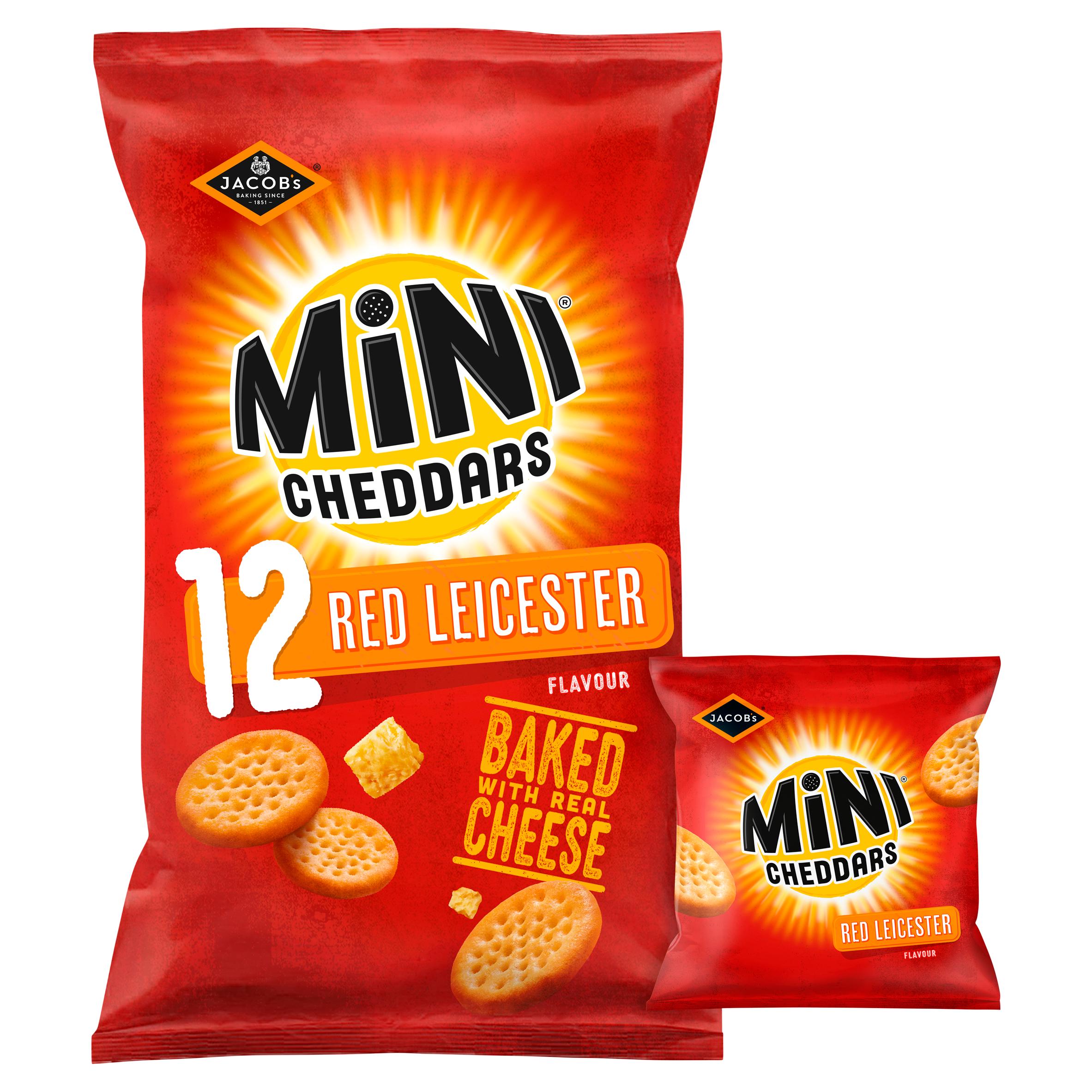 Jacob's Mini Cheddars Red Leicester Baked Snacks Multipack 12x23g thumbnail 2