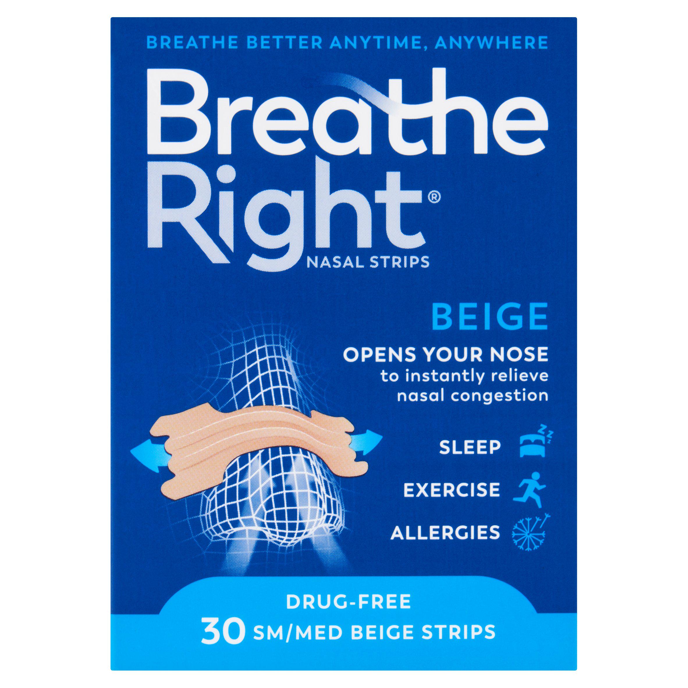Breathe Right Congestion Relief Nasal Strips Original Small/Medium x30