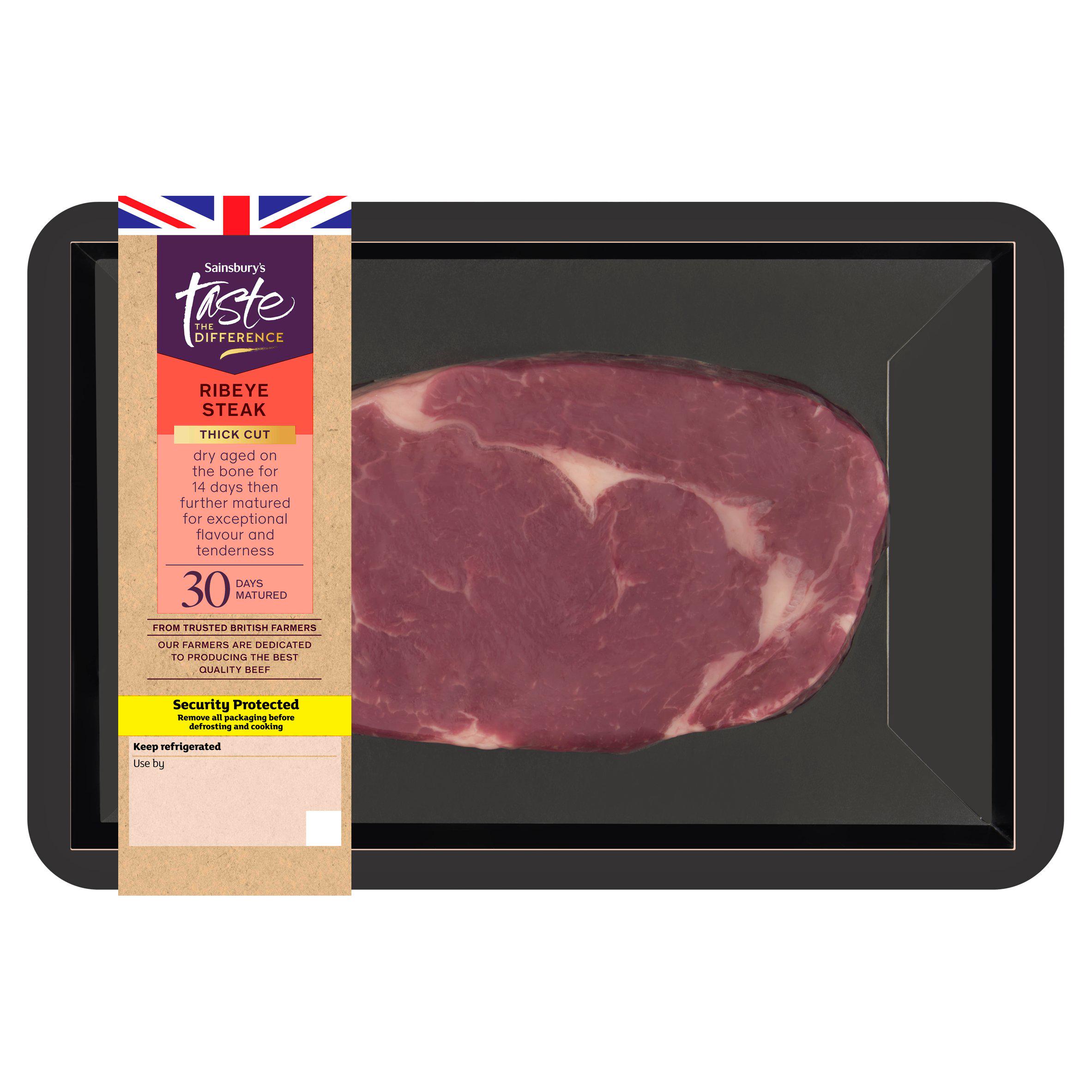 Sainsbury's 30 Days Matured British Beef Thick Cut Ribeye Steak, Taste the Difference 400g