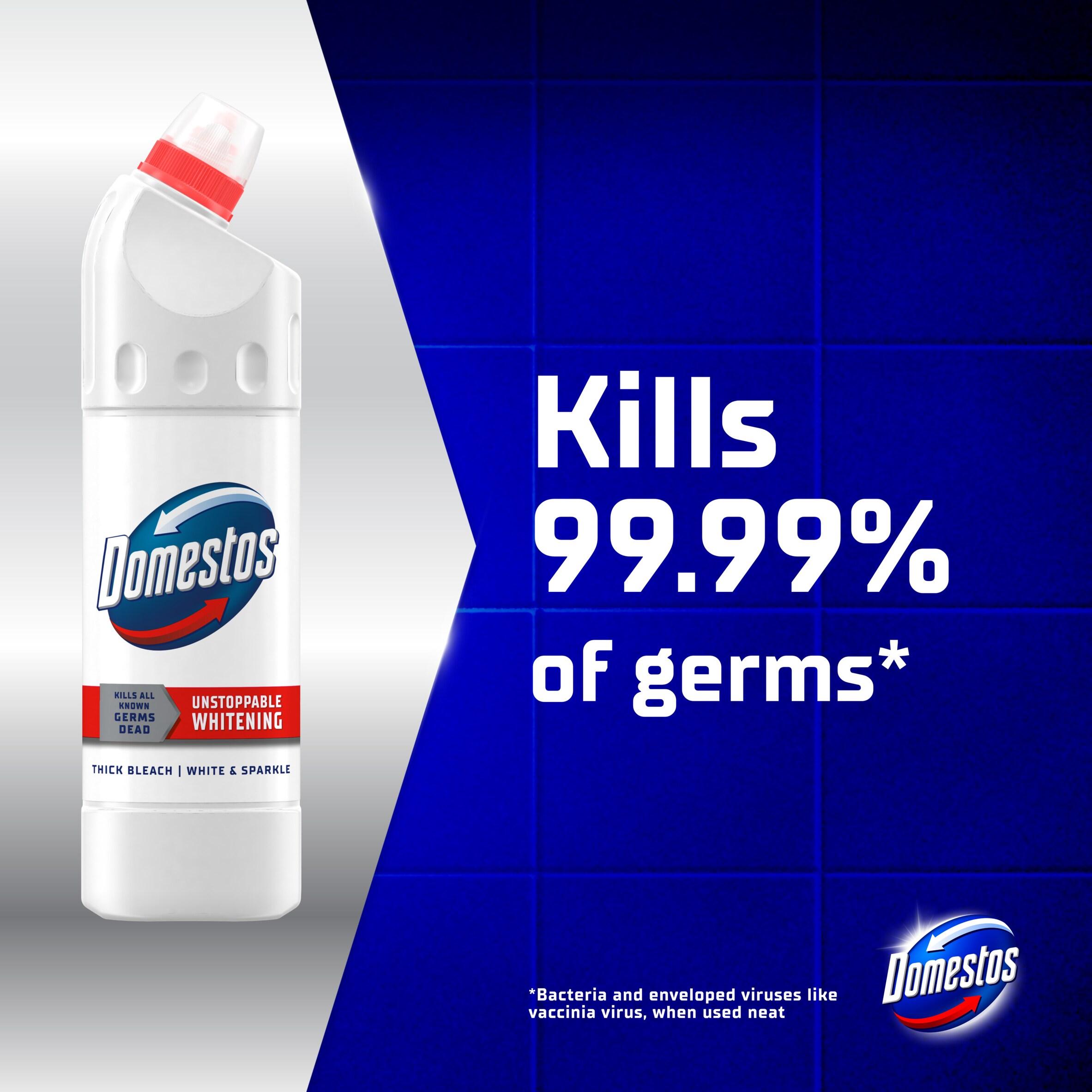 Domestos White & Sparkle Thick Bleach Toilet & Multipurpose Cleaner 750ml thumbnail 2