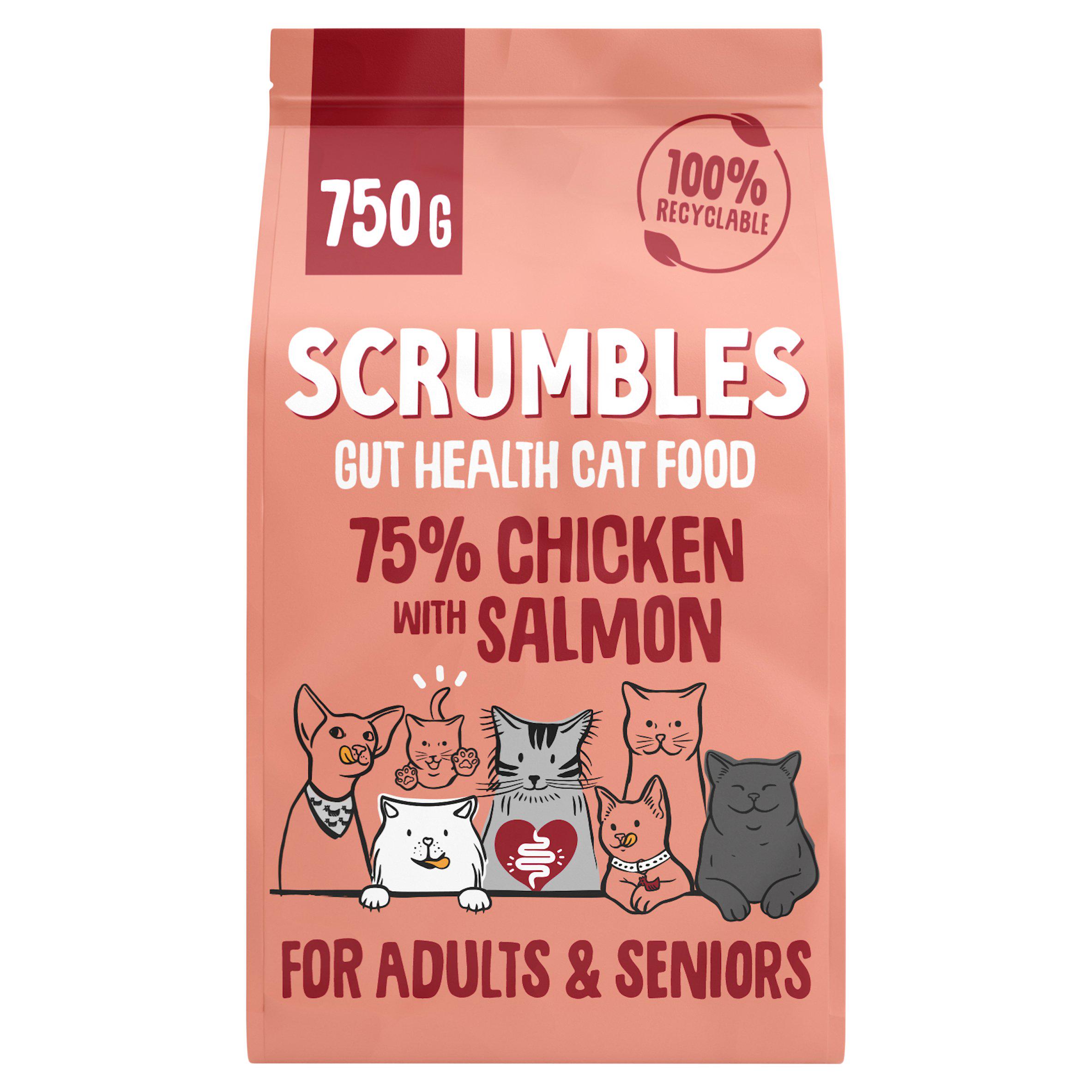 Scrumbles Adult & Seniors Dry Cat Food Chicken with Salmon