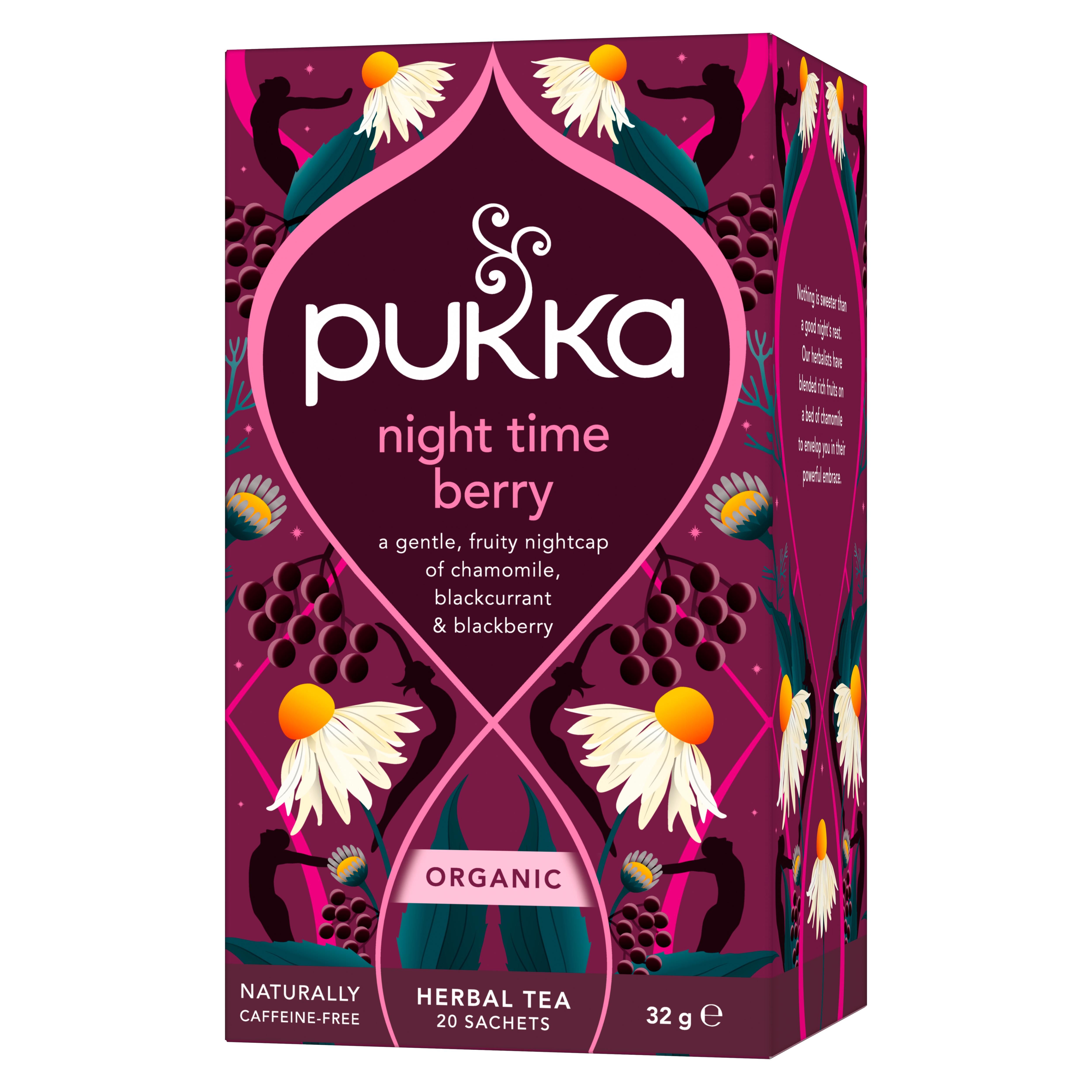 Pukka Organic Night Time Berry Herbal Tea Home Compostable Sleep Tea Bags x20 thumbnail 2