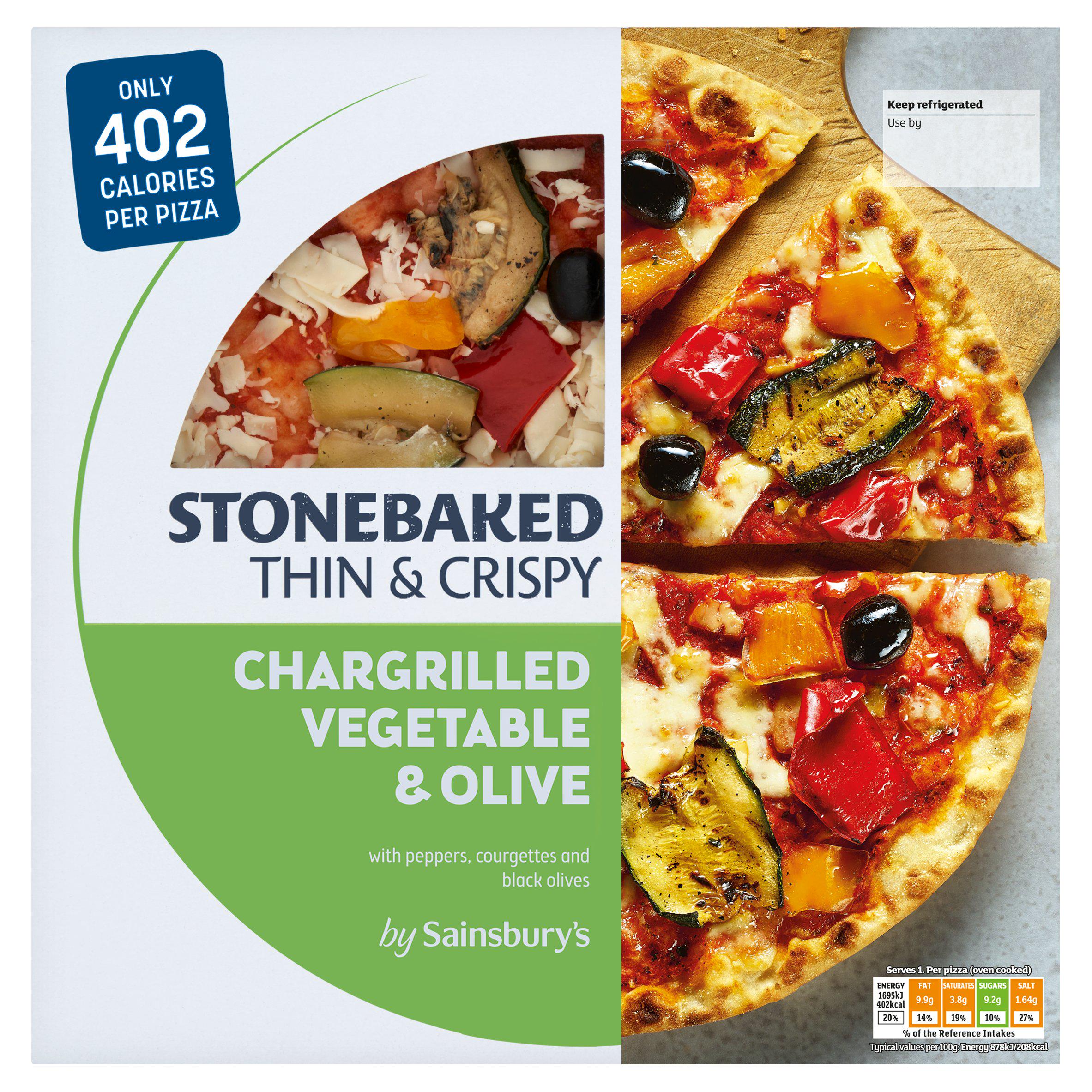 Sainsbury's Stonebaked Thin Vegetable Antipasti Pizza 202g