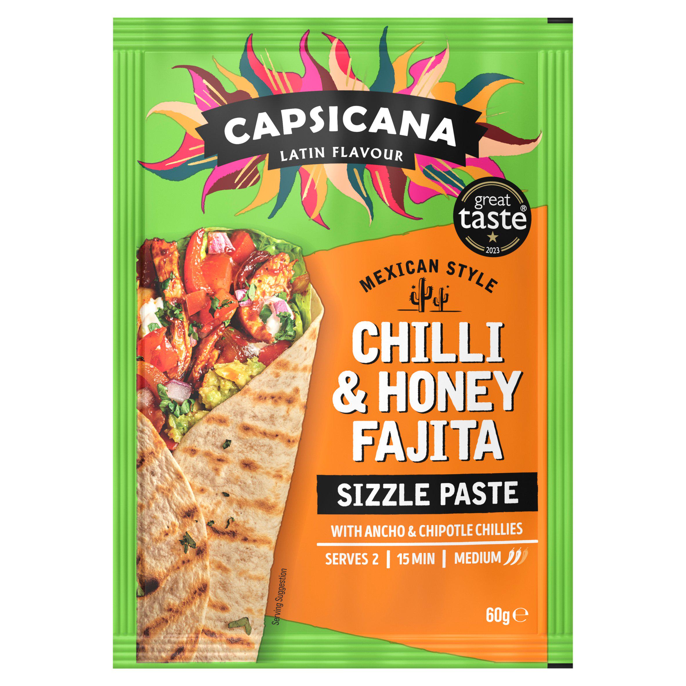 Capsicana Mexican Chilli & Honey Fajita Cooking Paste Serves 2 Medium/Mild