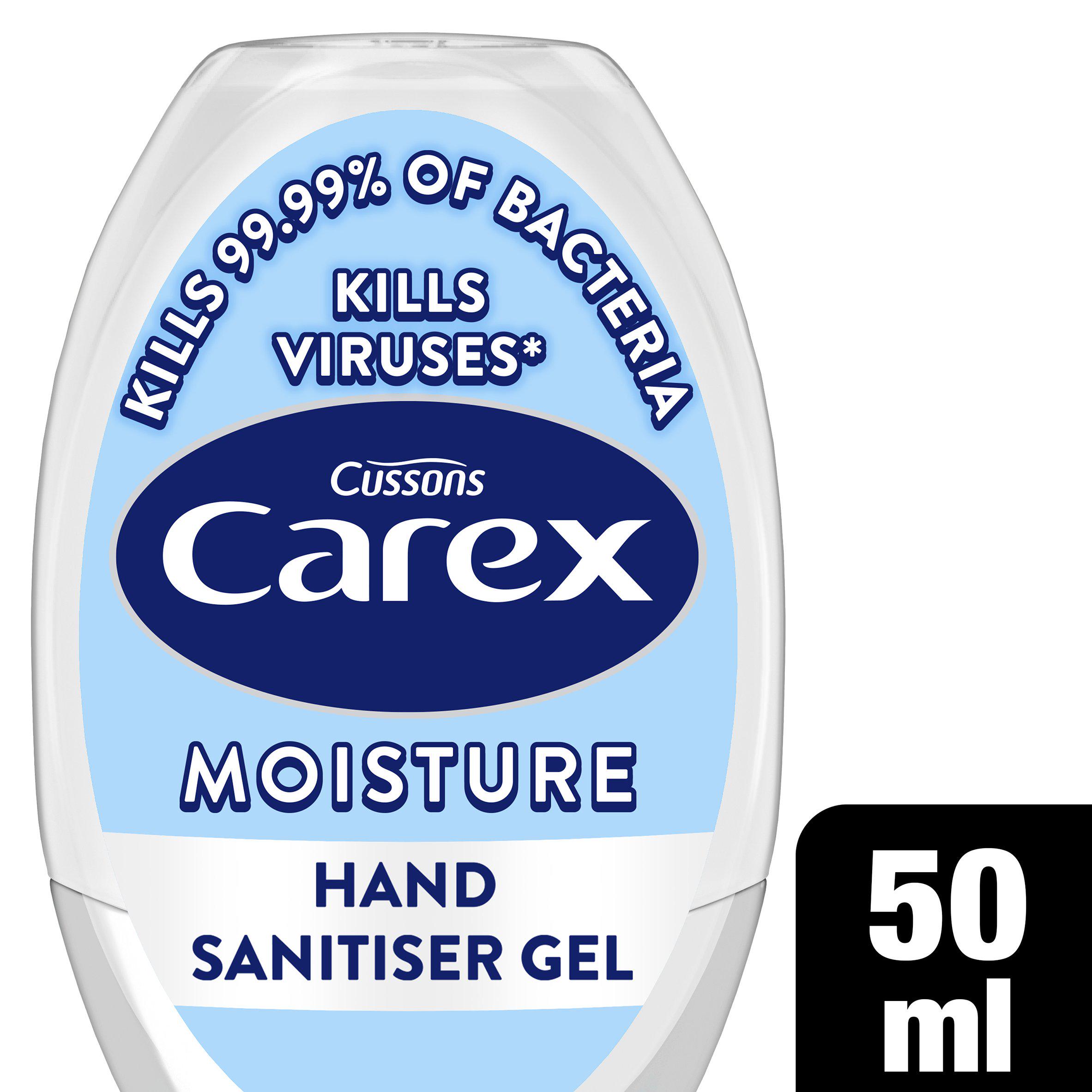 Carex 50ml Moisture Antibacterial Hand Sanitiser Gel Quick Dry