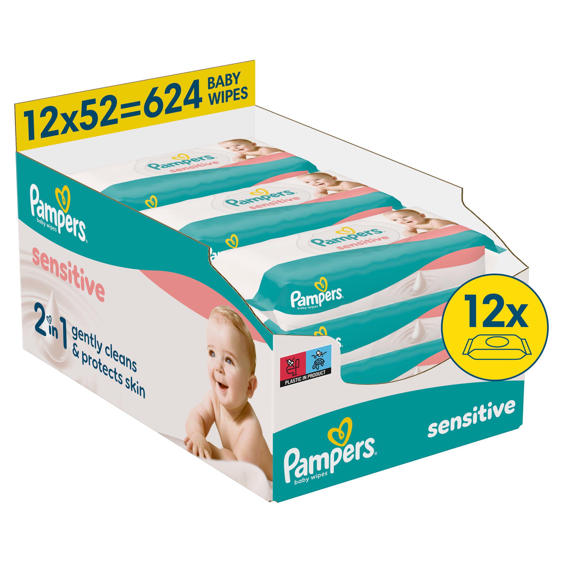 Pampers Sensitive Baby Wipes 12x52 Pack