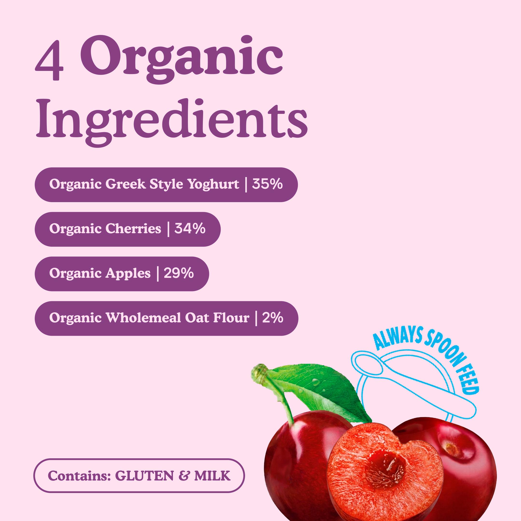 Little Freddie Organic Cherry Greek Style Yoghurt Baby Food Pouch 6+ Months 100g thumbnail 3