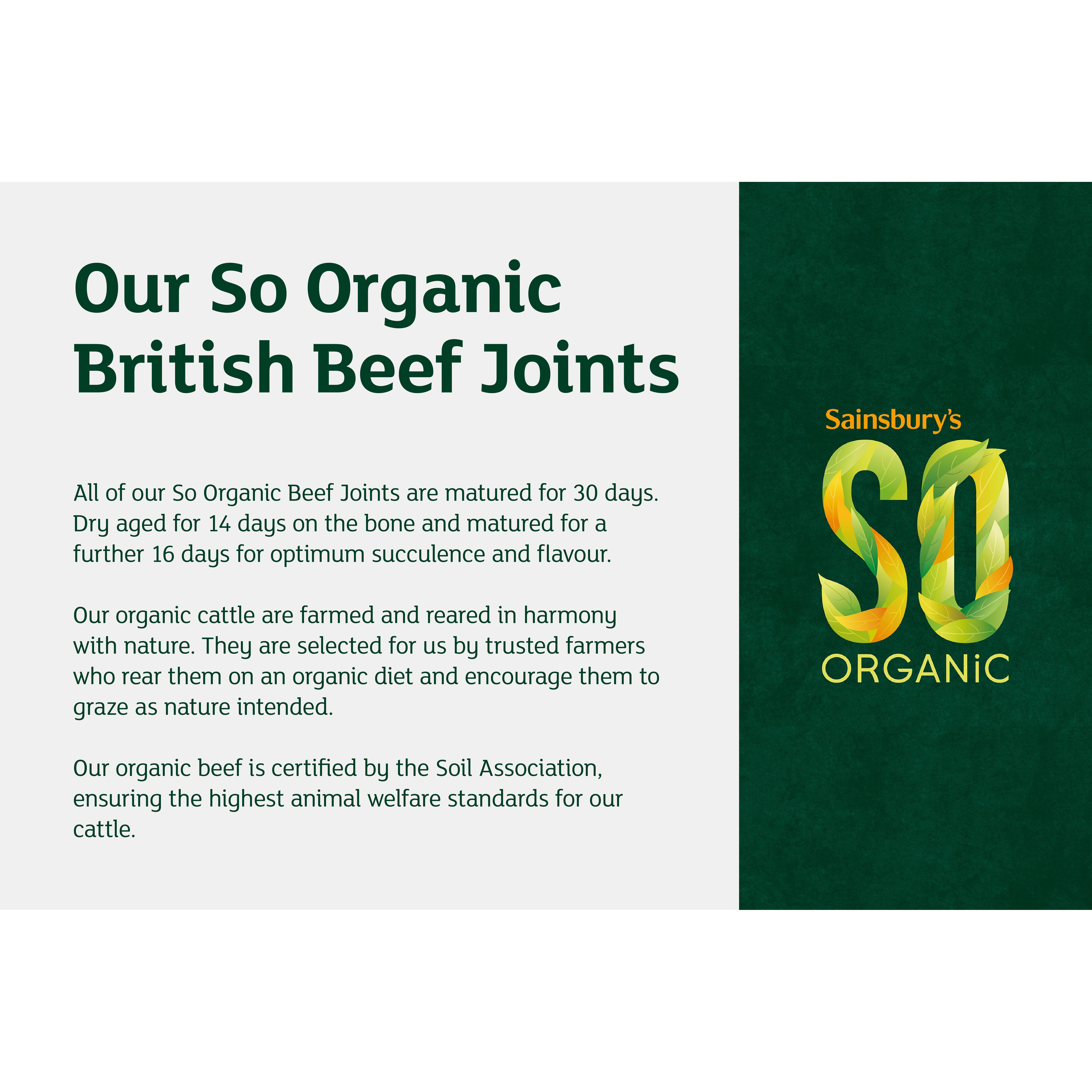 Sainsbury's 30 Days Matured British Beef Roasting Joint, So Organic (approx. 1.05kg) thumbnail 4