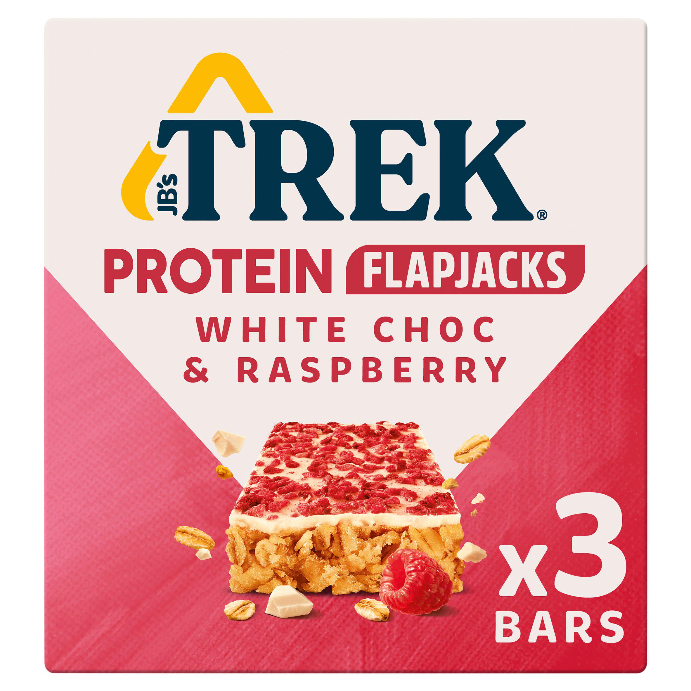 TREK White Choc & Raspberry Protein Flapjacks Multipack