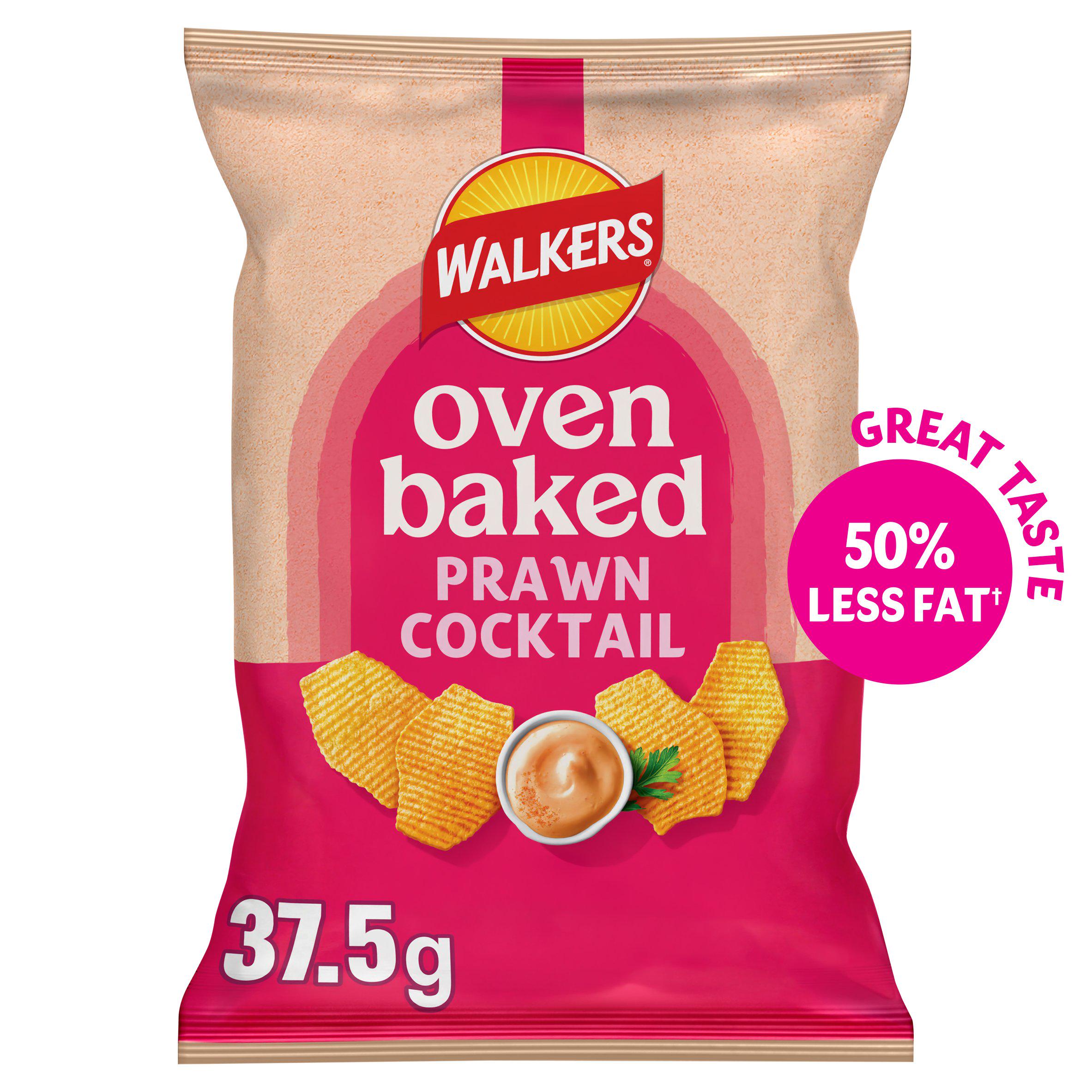 Walkers Baked Prawn Cocktail Snacks Crisps 37.5g
