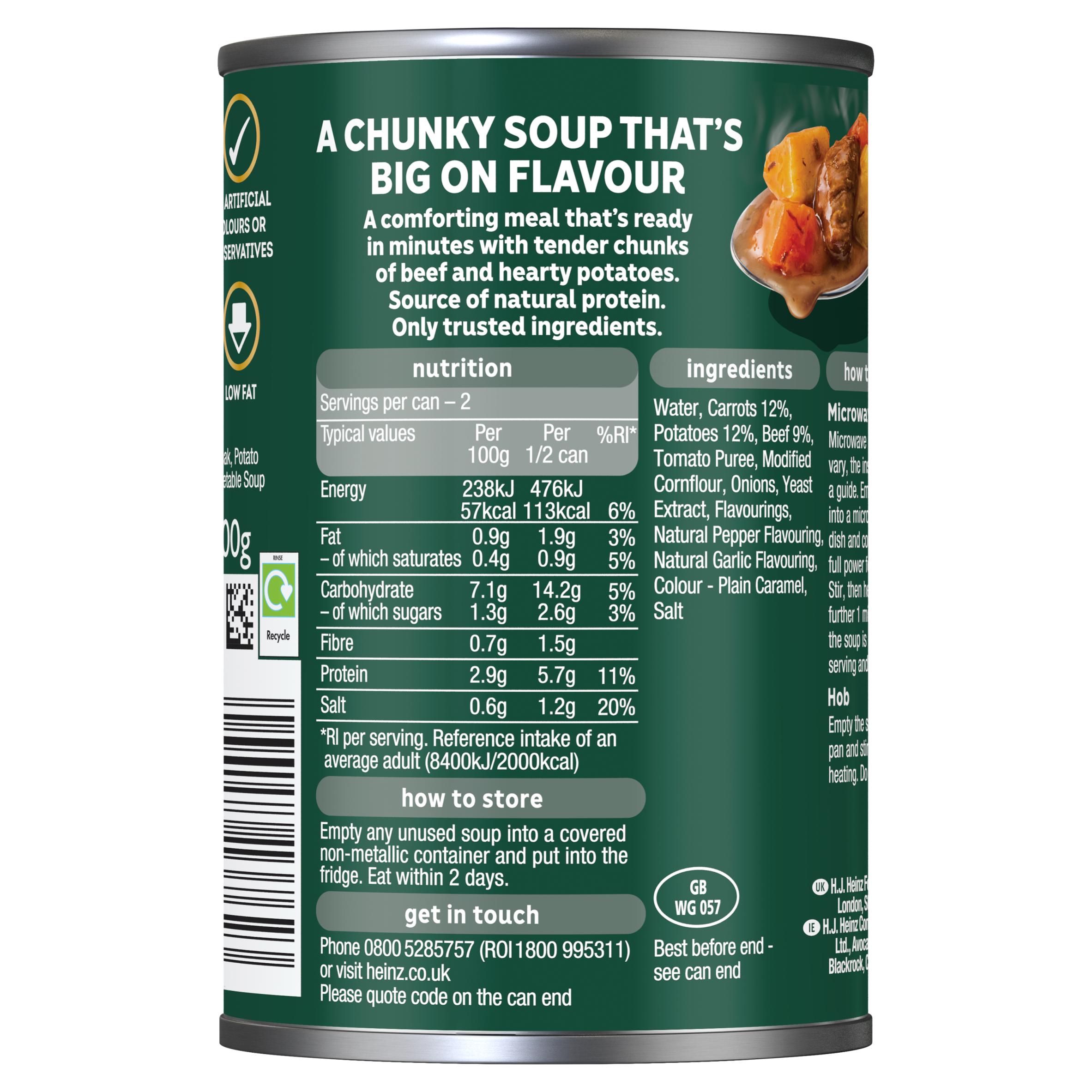 Heinz Steak & Potato Chunky Big Soup 400g thumbnail 6
