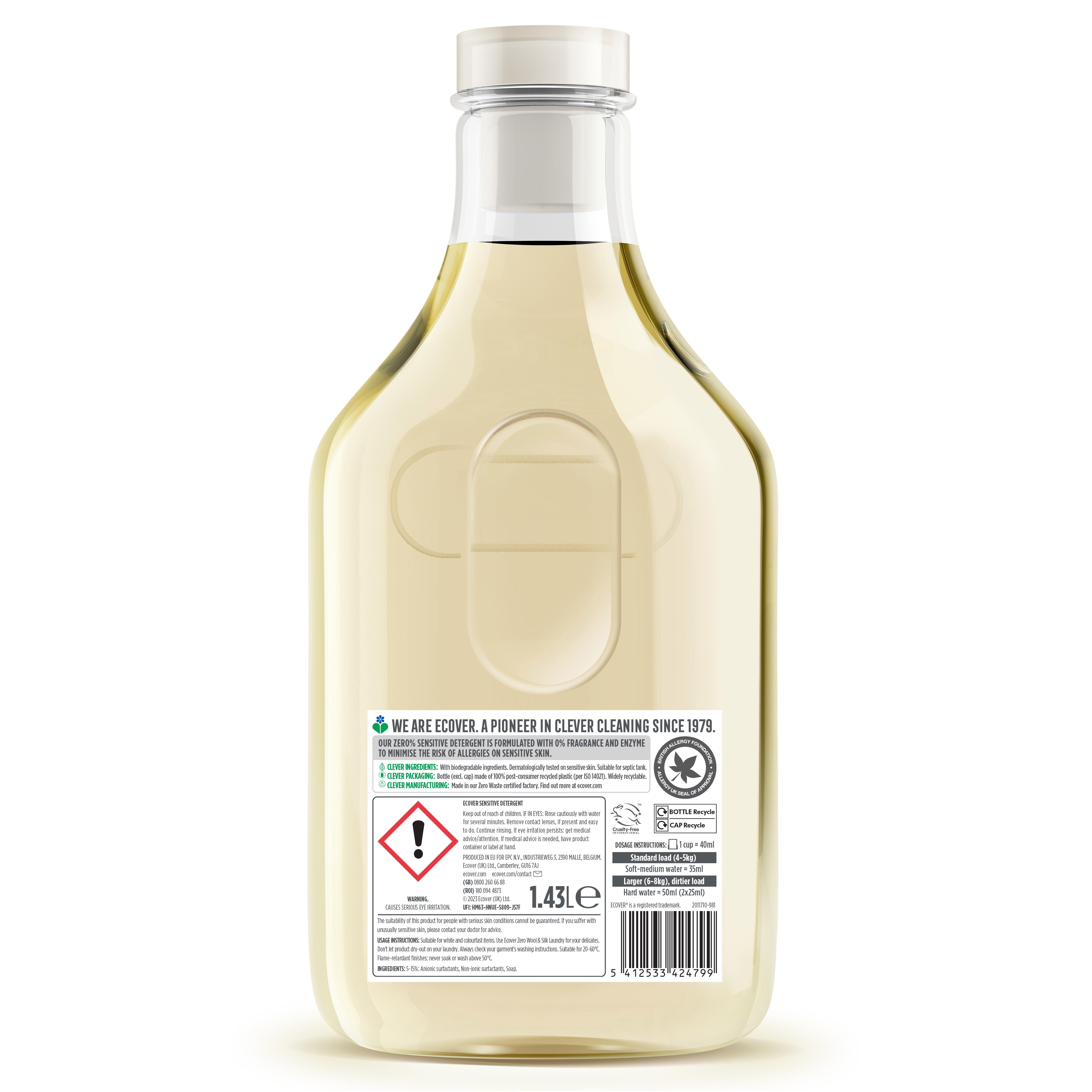 Ecover Sensitive Detergent Non Bio Laundry 40 Washes 1.43L thumbnail 4