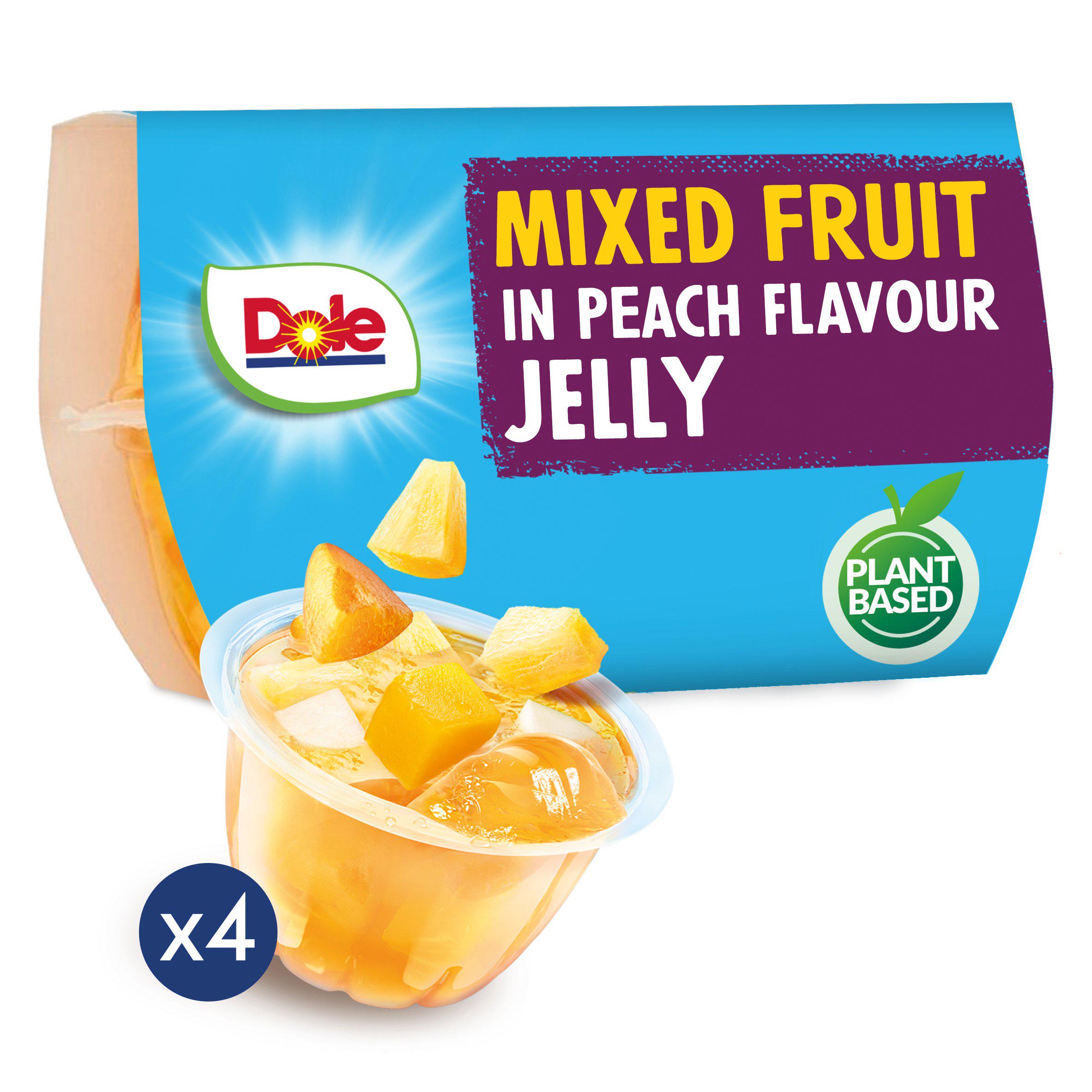 Dole Mixed Fruit In Peach Jelly Fruit Snacks 4x123g