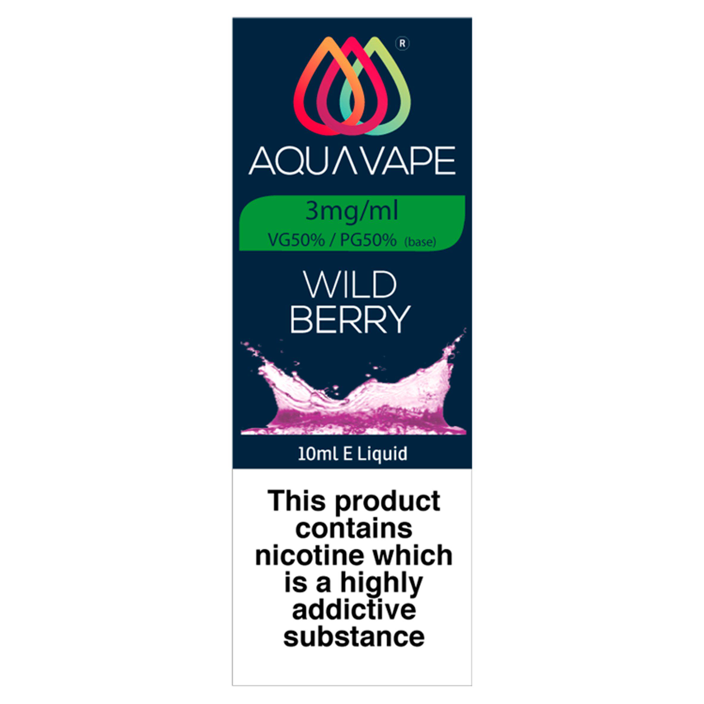 Aqua Vape Liquid Refill Wild Berry 3mg