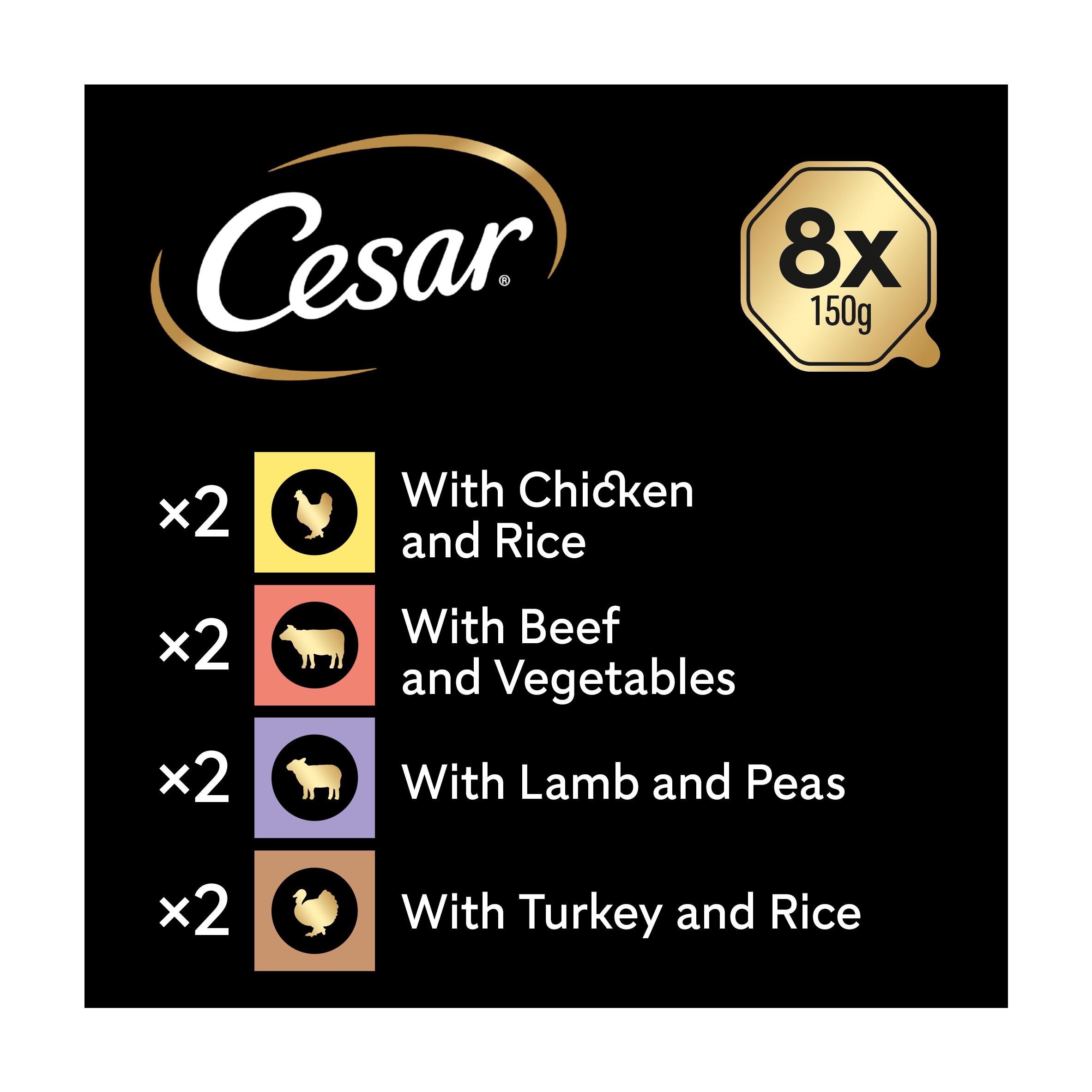 Cesar Senior Wet Dog Food Trays Meat in Delicate Jelly 8x150g thumbnail 5