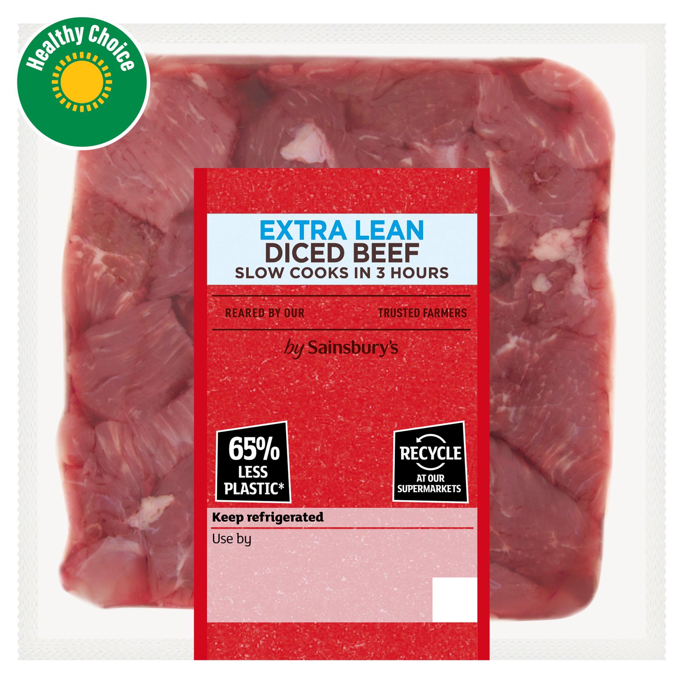 Sainsbury's British or Irish Extra Lean Diced Beef 250g