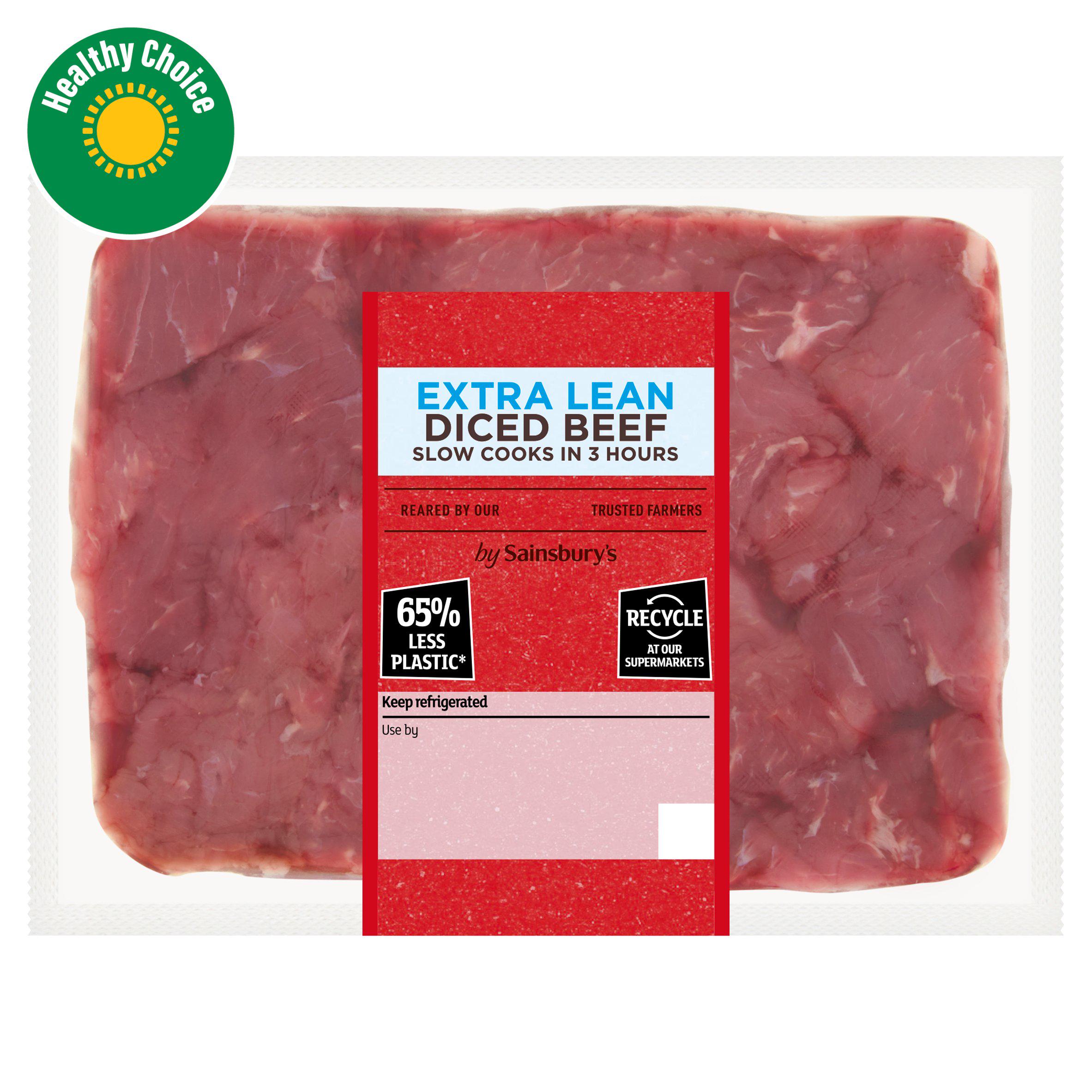 Sainsbury's British or Irish Extra Lean Diced Beef 500g
