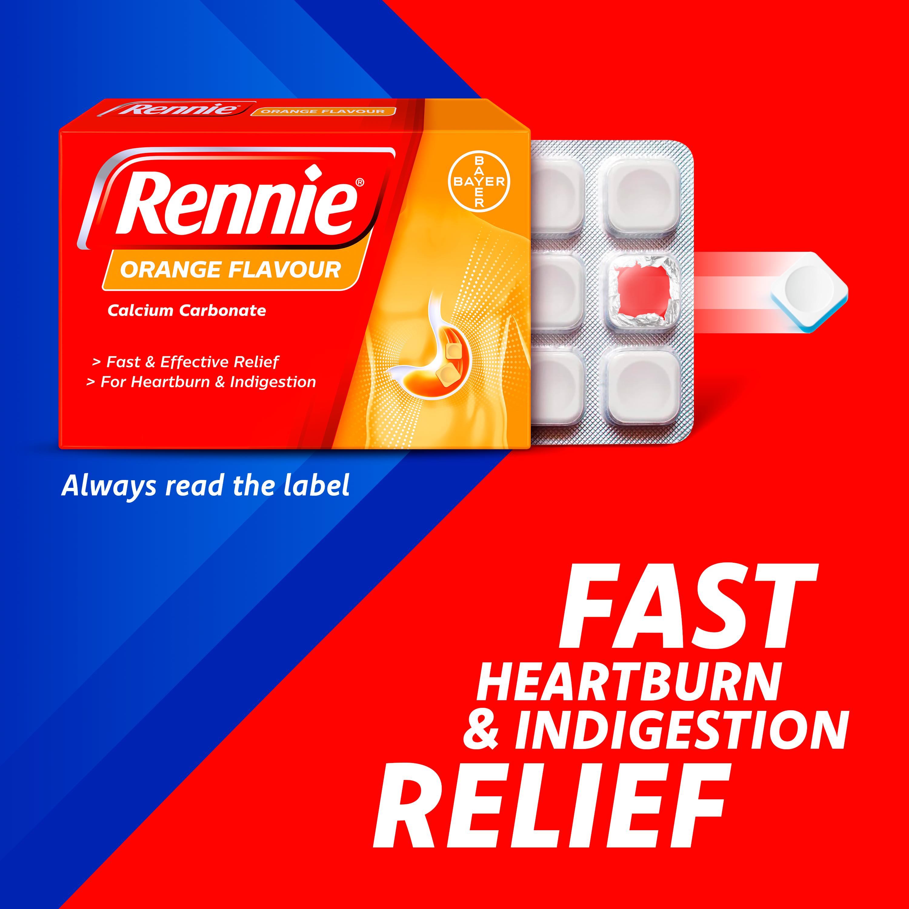 Rennie Orange Flavour Chewable Tablets x72 thumbnail 2