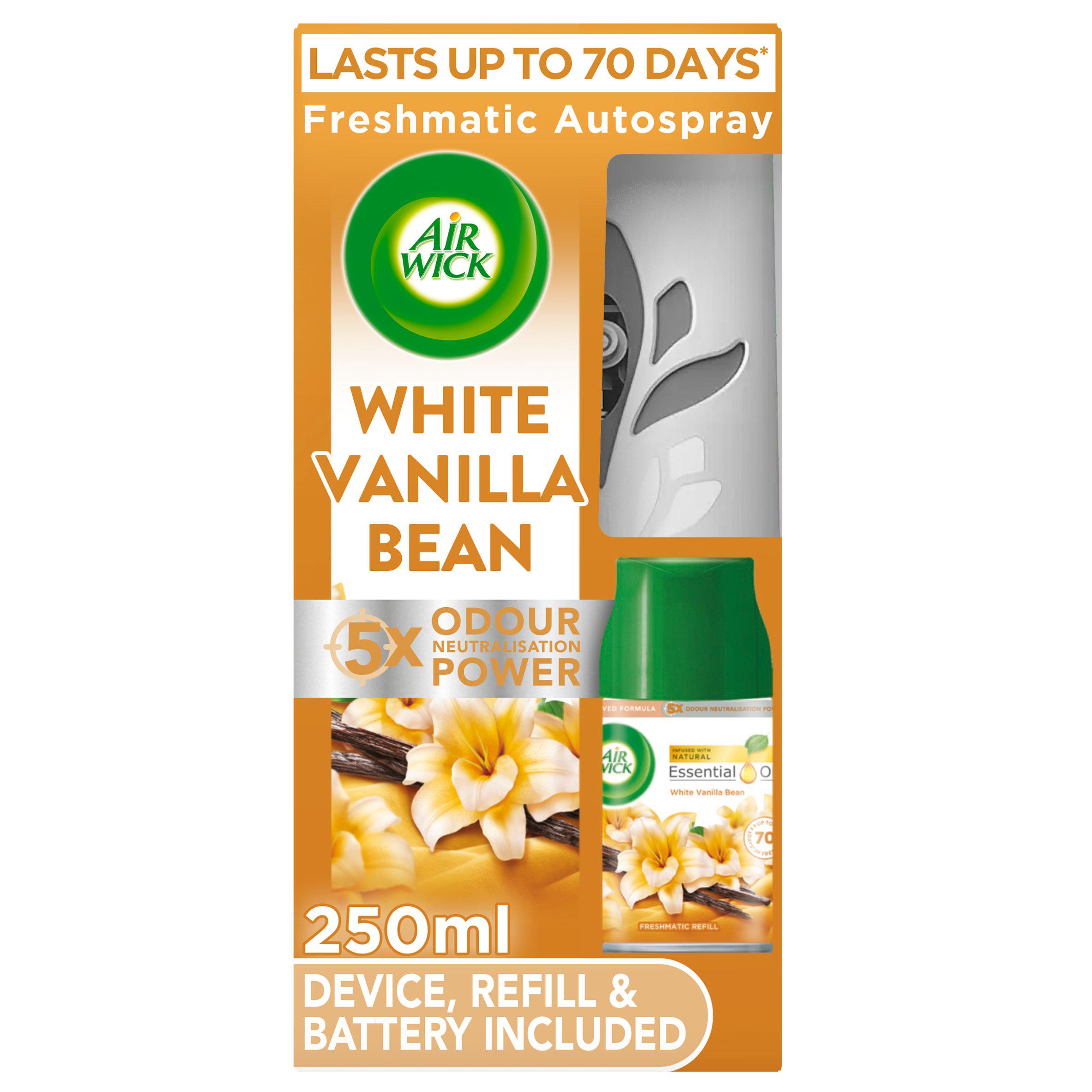 Air Wick White Vanilla Bean Freshmatic Autospray Kit Air Freshener 250ml