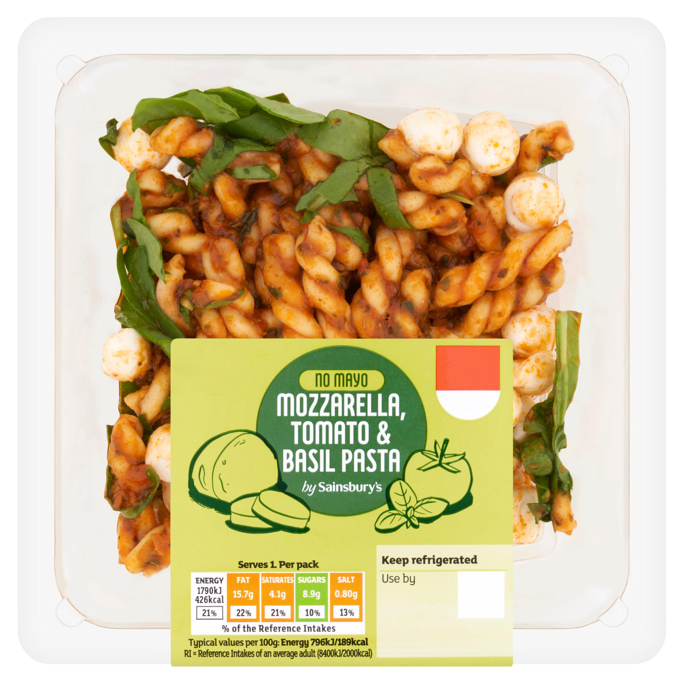 Sainsbury's 225g Mozzarella, Tomato & Basil Pasta