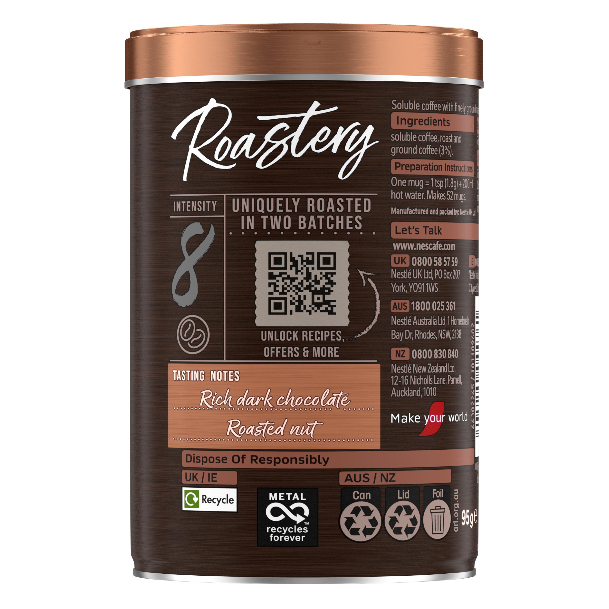 Nescafe Gold Blend Roastery Collection Dark Roast Instant Coffee 95g thumbnail 2