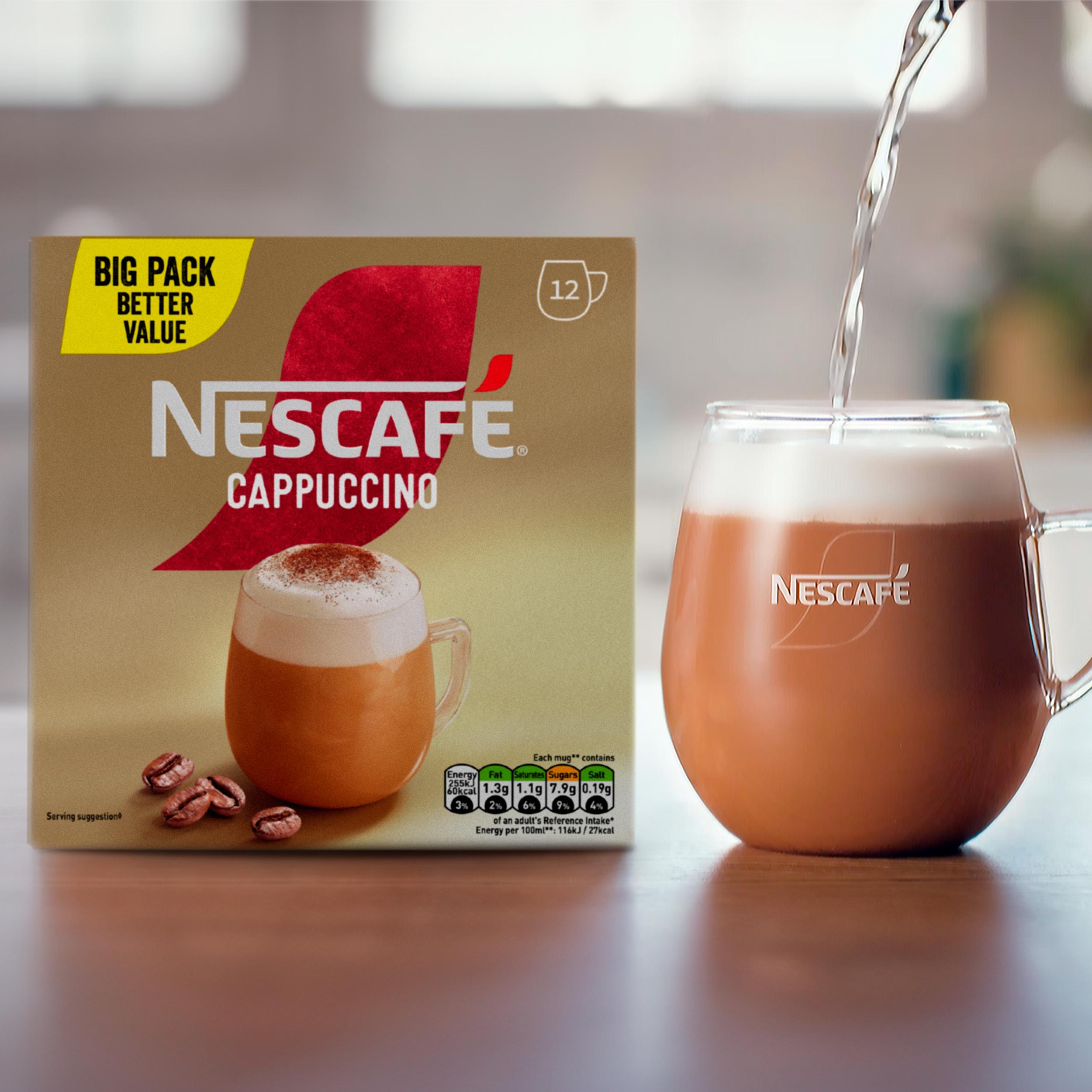 Nescafe Cappuccino Instant Coffee Sachets 12x15.5g thumbnail 3