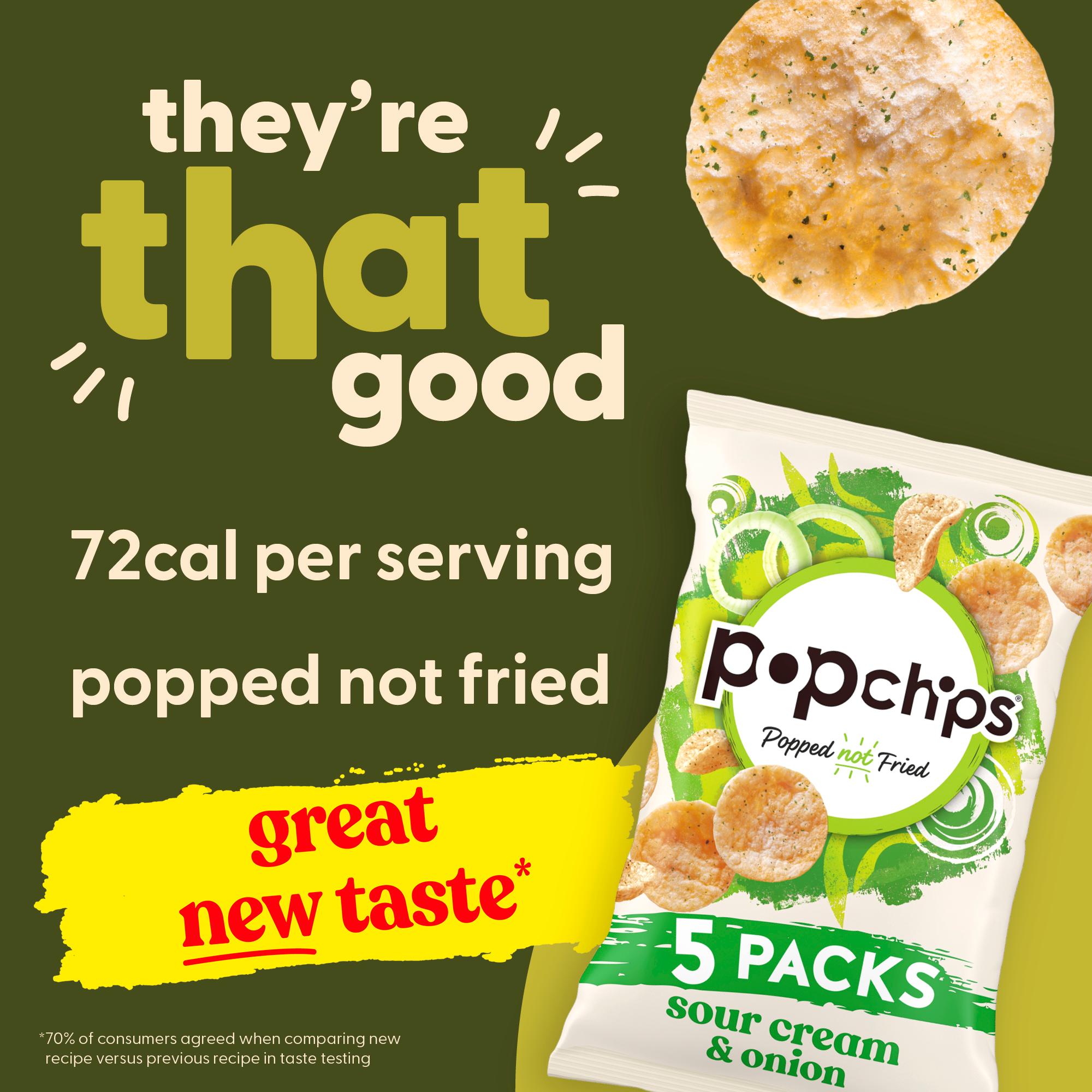 Popchips 5 x 17g Sour Cream & Onion Multipack Crisps thumbnail 2