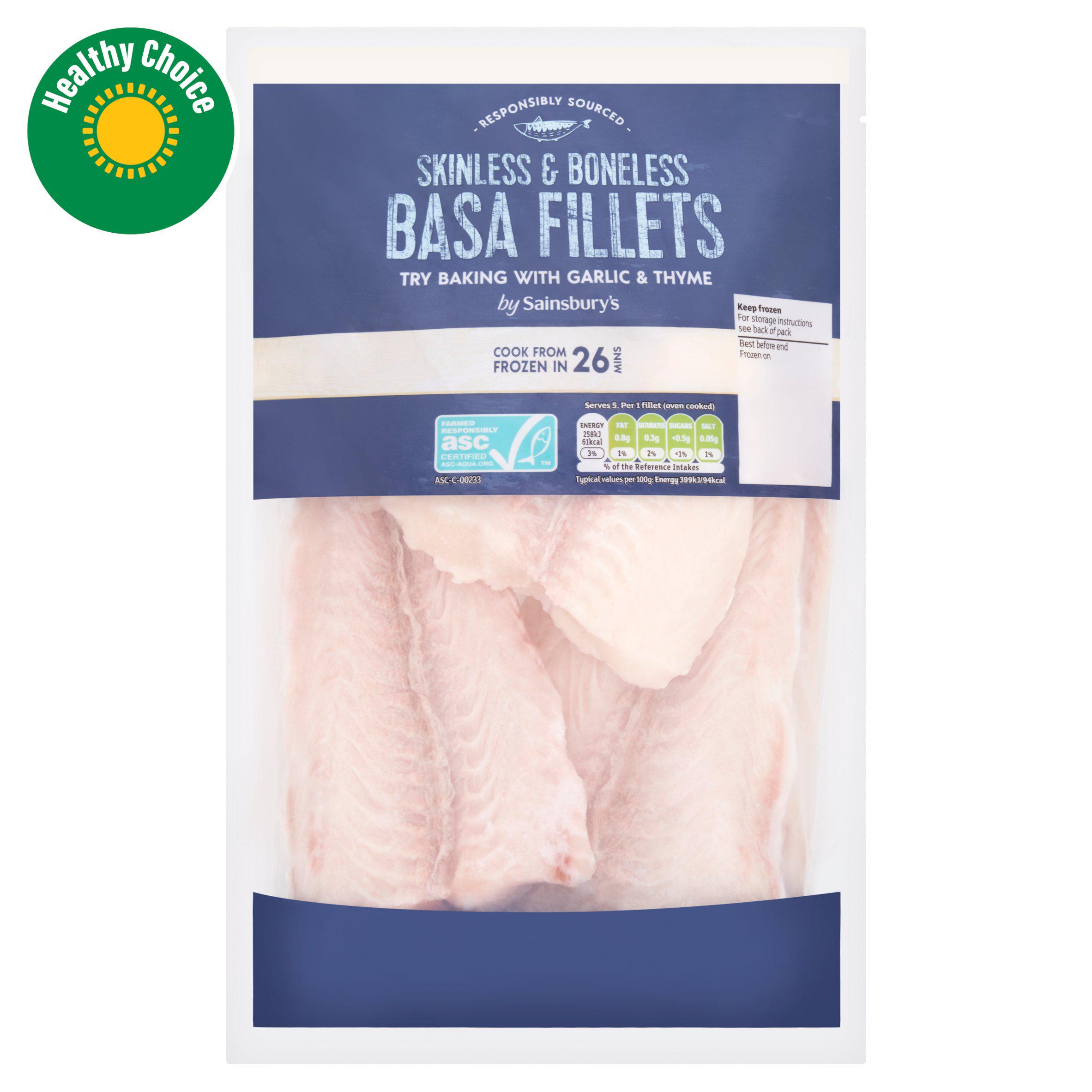 Sainsbury's Frozen Basa Fillets ASC 500g