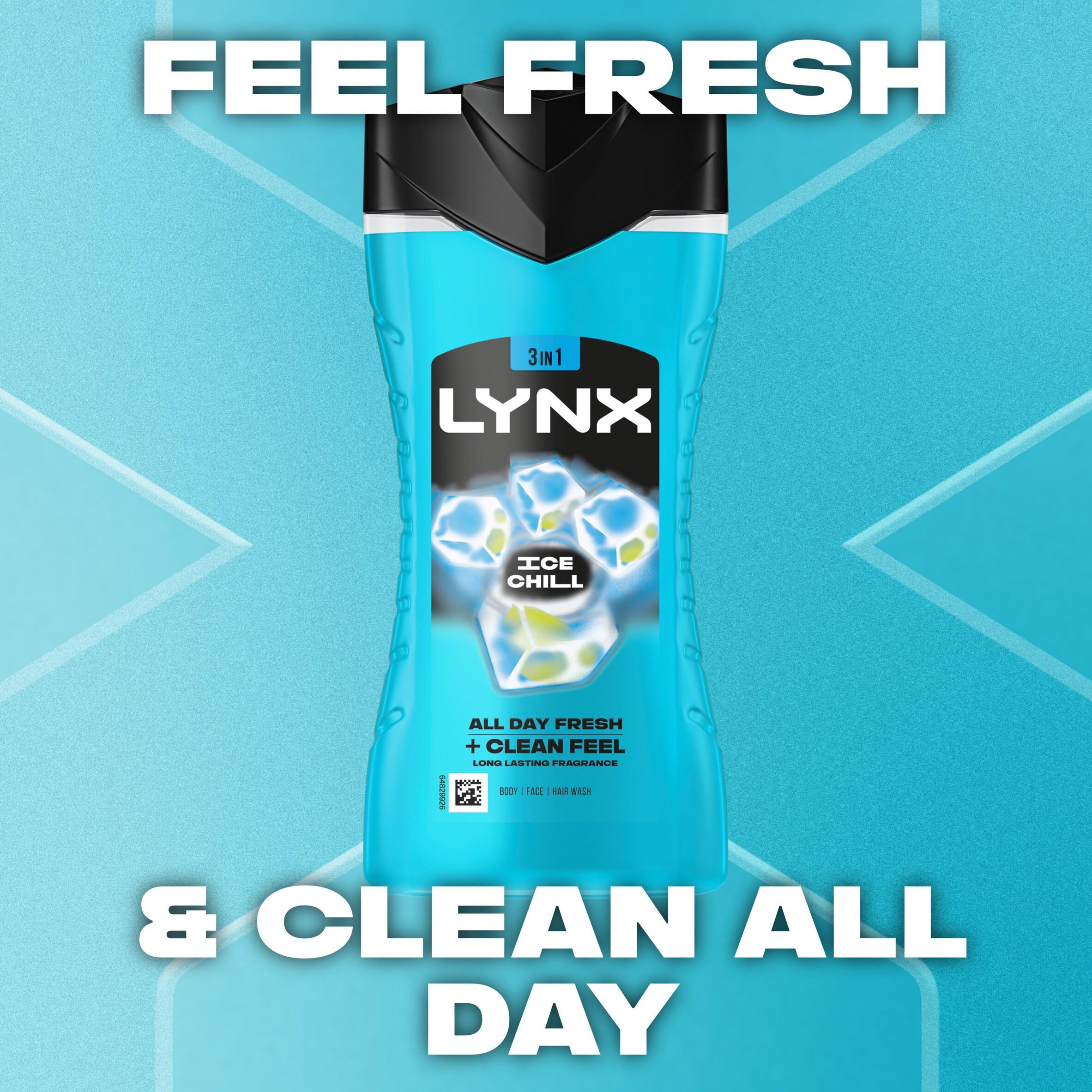 Lynx Ice Chill Shower Gel Body Wash for Men 225ml thumbnail 2
