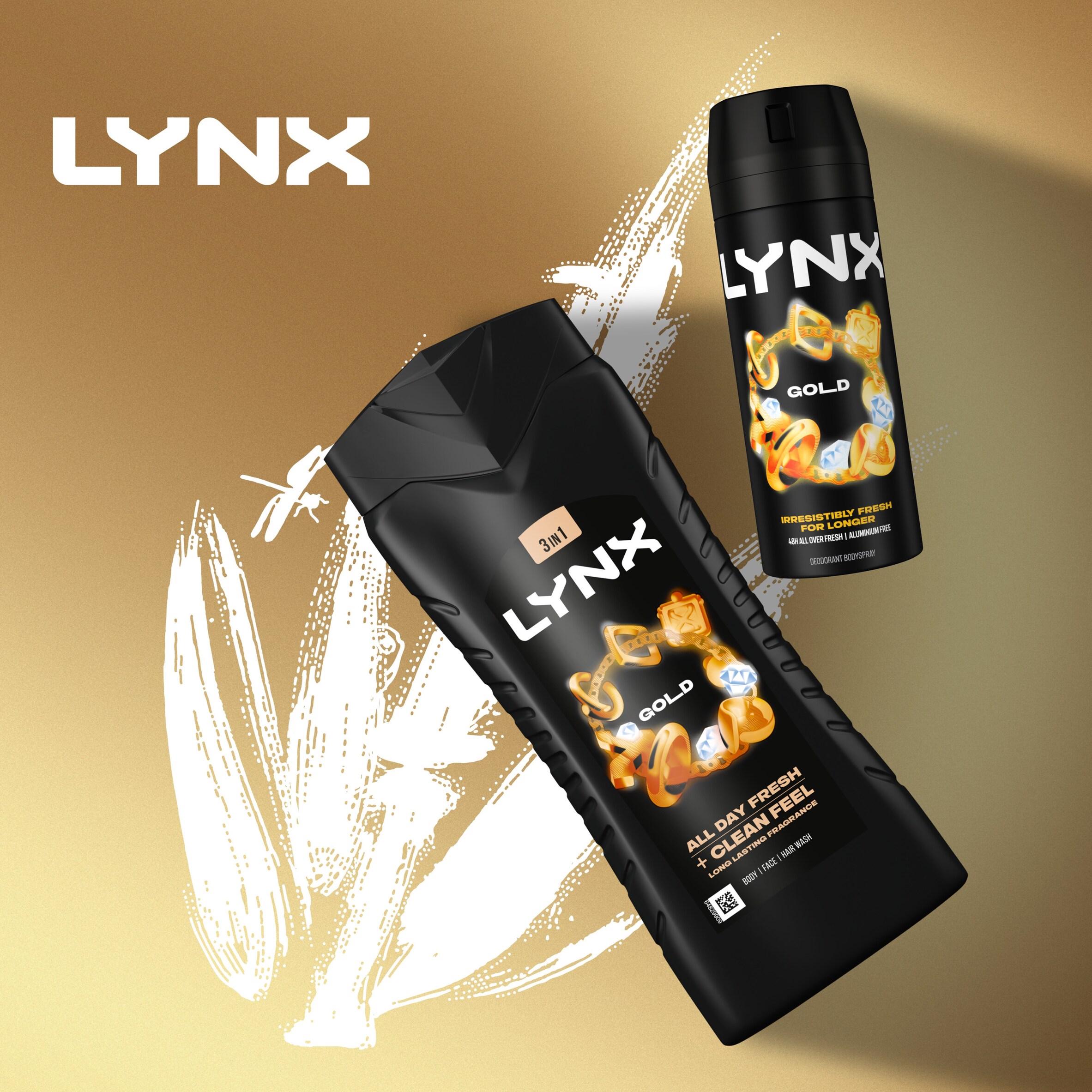 Lynx 500ml Gold 3 in 1 Body Wash Shower Gel for Men thumbnail 5