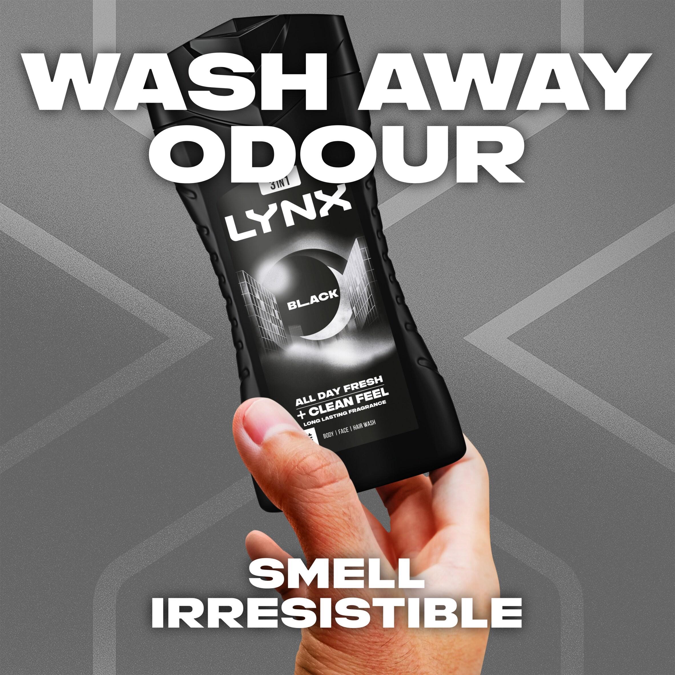 Lynx Black Shower Gel Body Wash for Men 225ml thumbnail 3