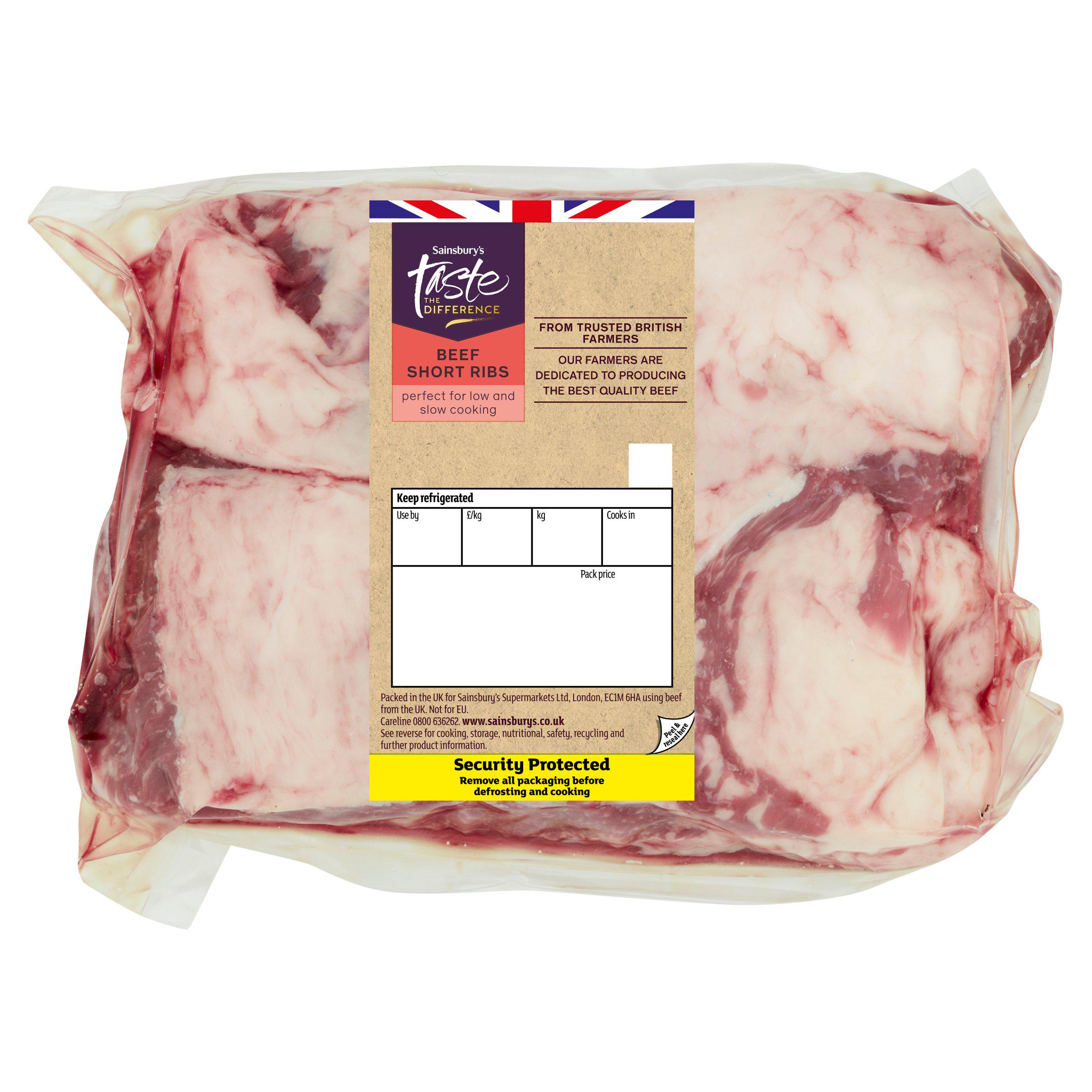 Sainsbury's British Beef Short Ribs, Taste the Difference (Approx.1.5kg)