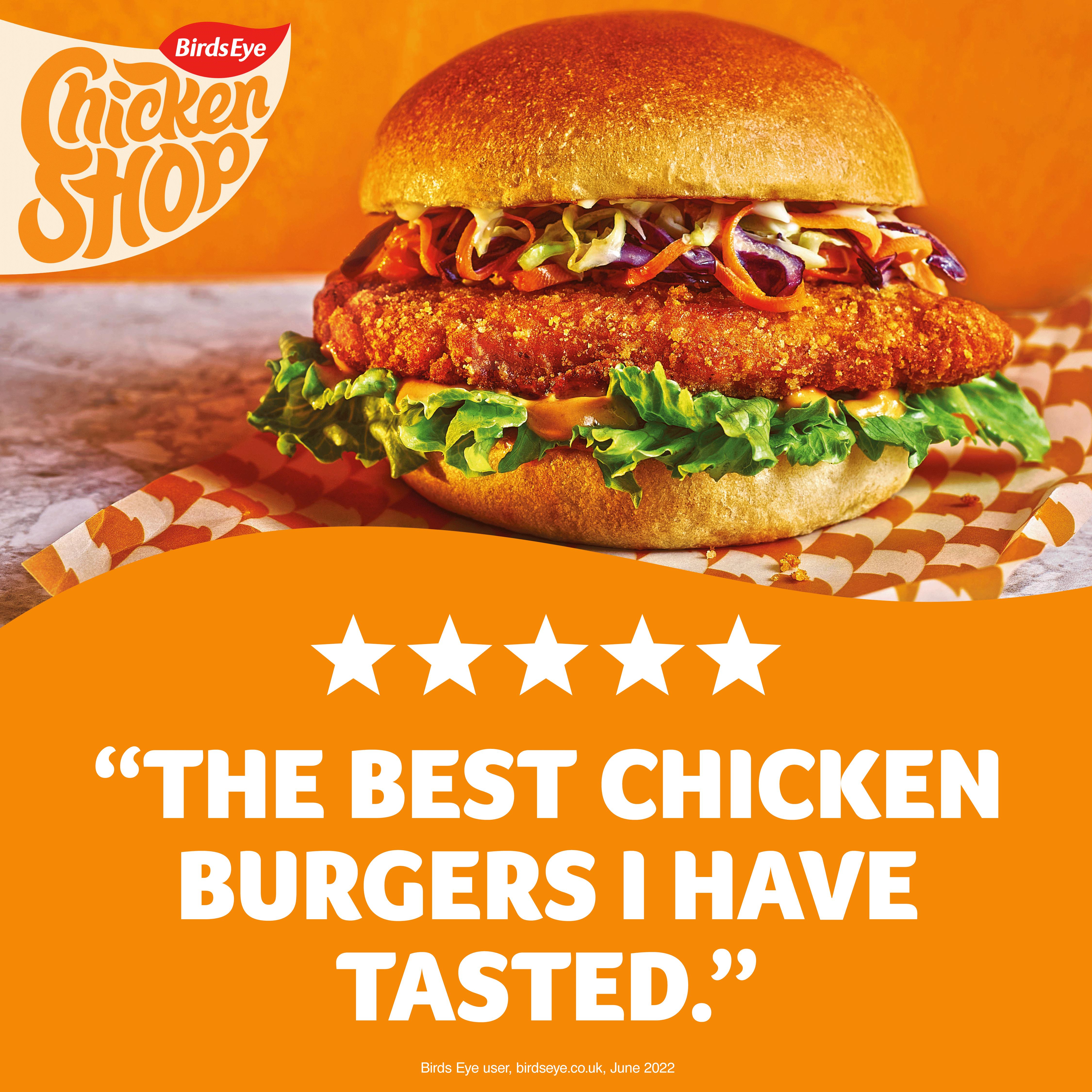 Birds Eye Chicken Shop 2 x Sizzler Breaded Chicken Fillet Burgers 227g thumbnail 3