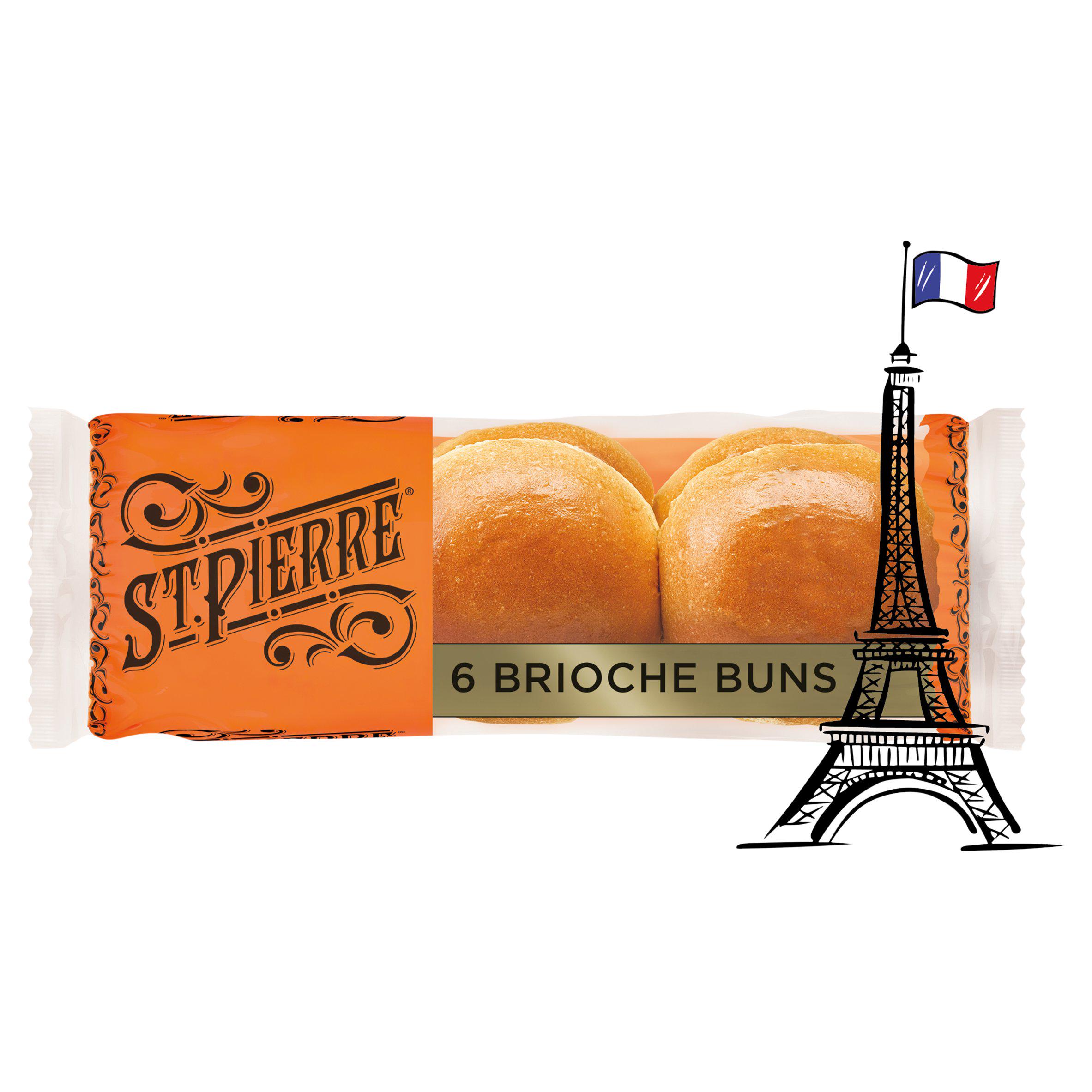 St Pierre 6 Sliced Brioche Buns