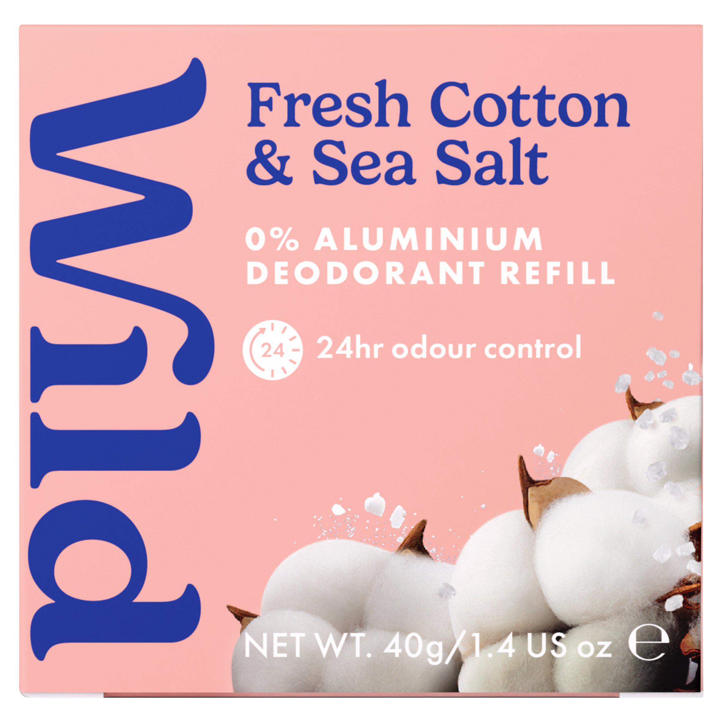 Wild Natural Deodorant Refill Fresh Cotton & Sea Salt 40g