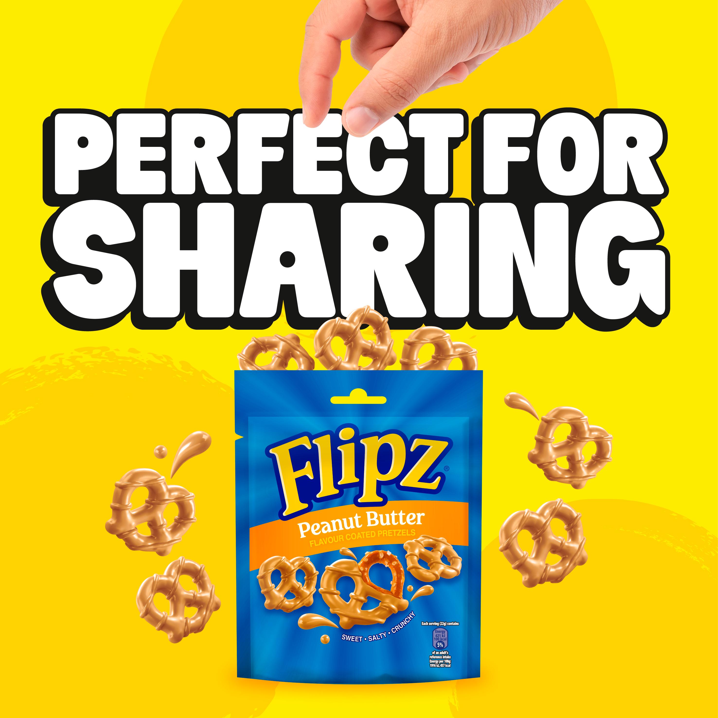 Flipz Peanut Butter Flavour Coated Pretzel Snacks 90g thumbnail 2