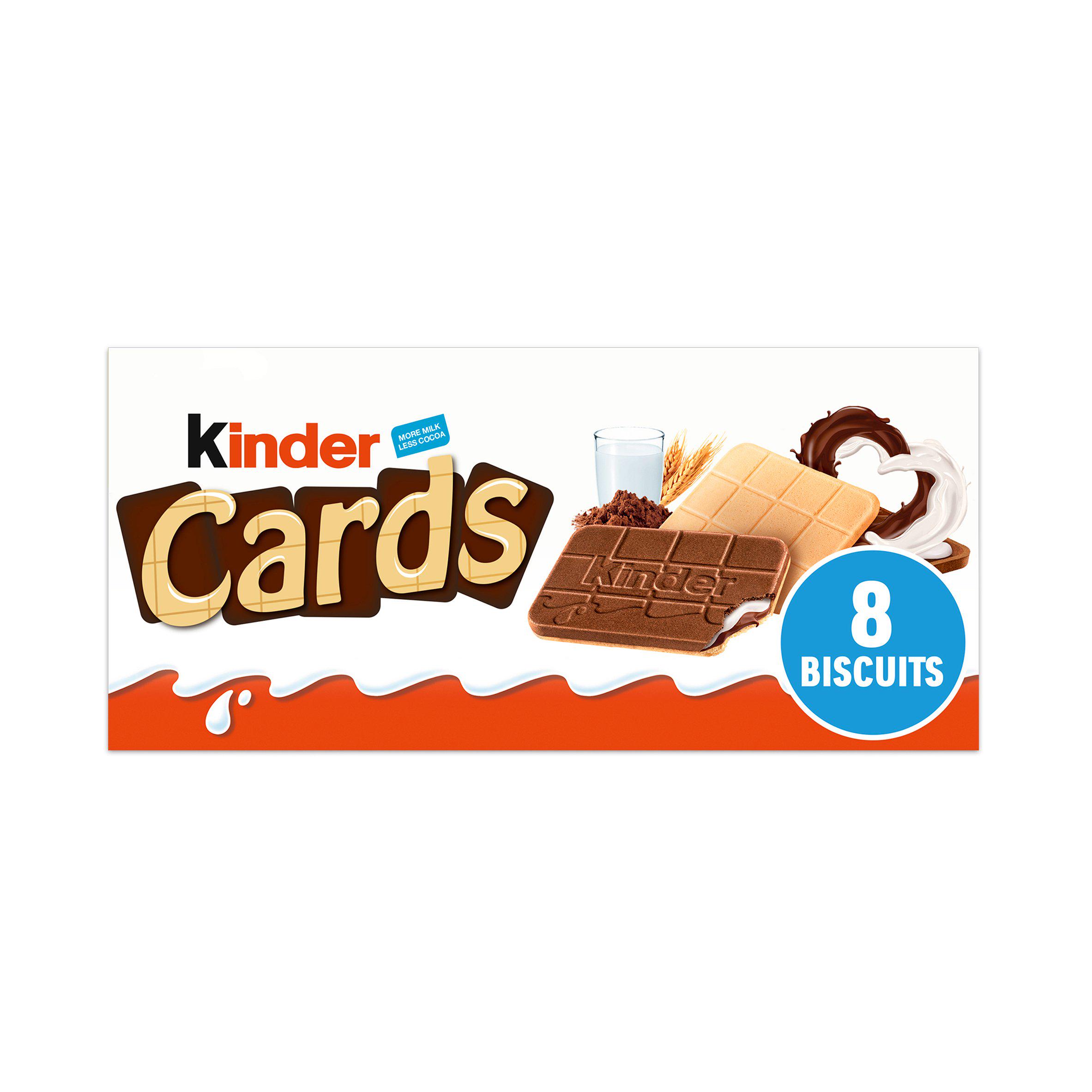Kinder Cards Cocoa and Milk Biscuits Wafers Multipack