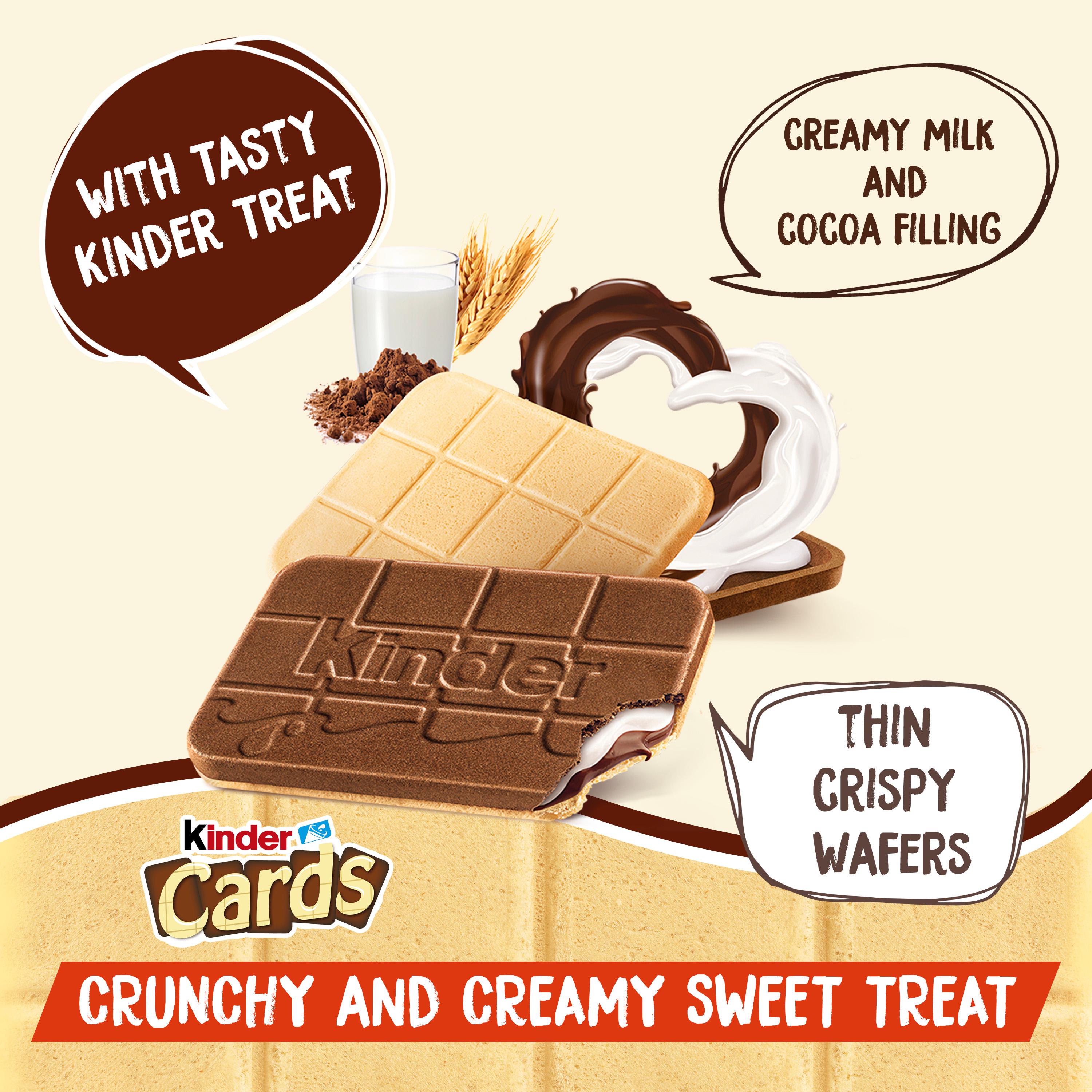 Kinder Cards Chocolate & Milk Wafer Biscuit Multipack 8x12.8g thumbnail 2