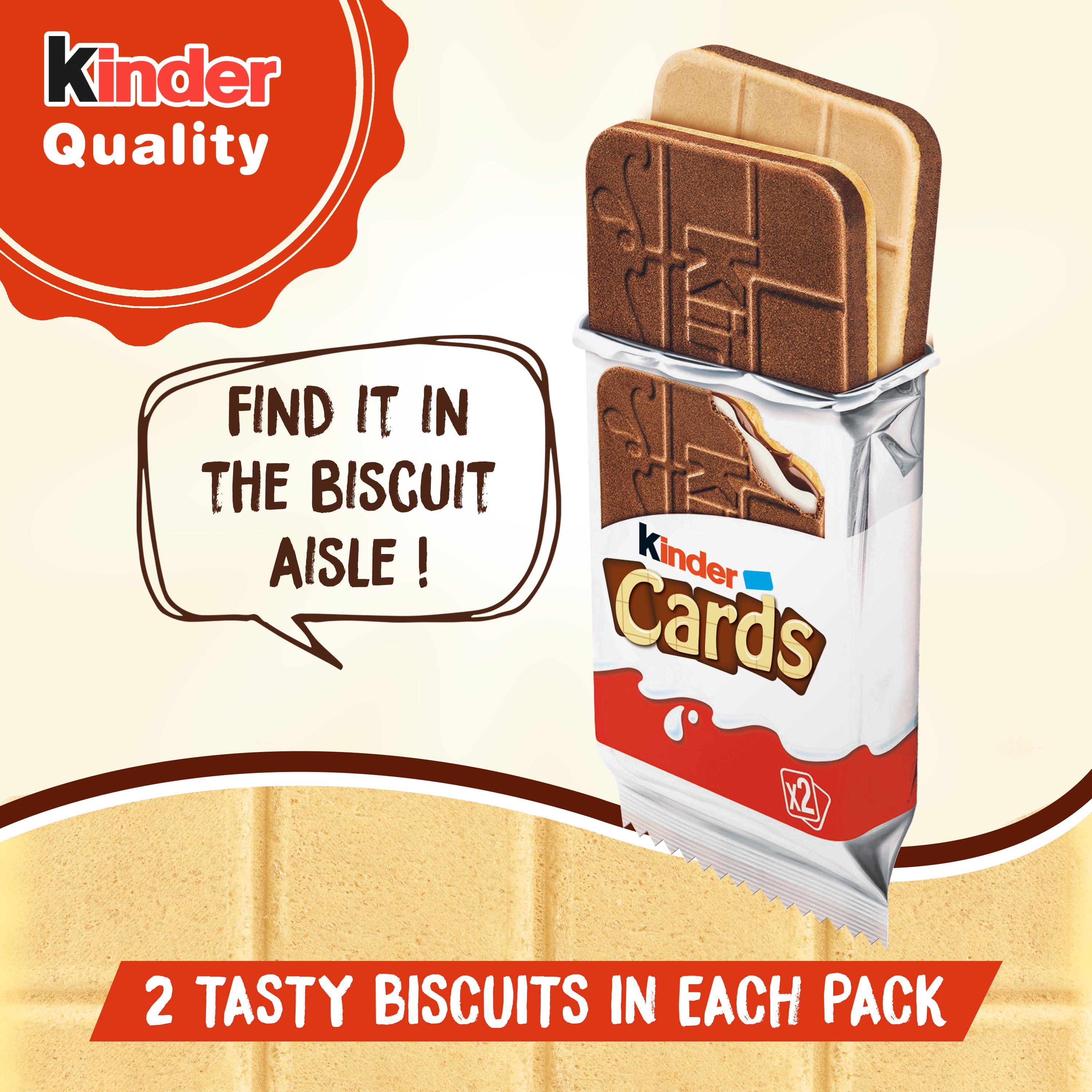 Kinder Cards Chocolate & Milk Wafer Biscuit Multipack 8x12.8g thumbnail 6