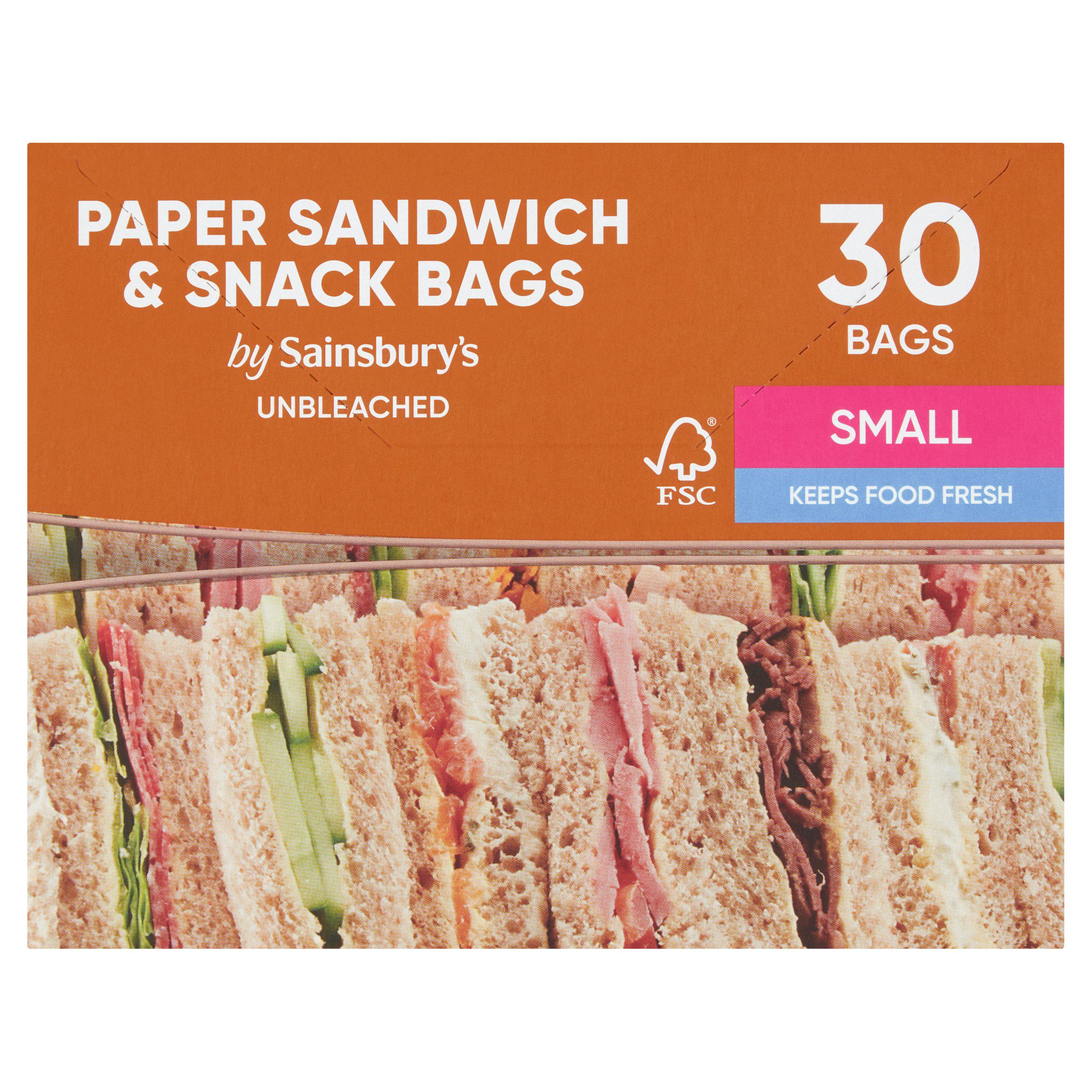 Sainsbury's Paper Sandwich & Snack Bags Small x30