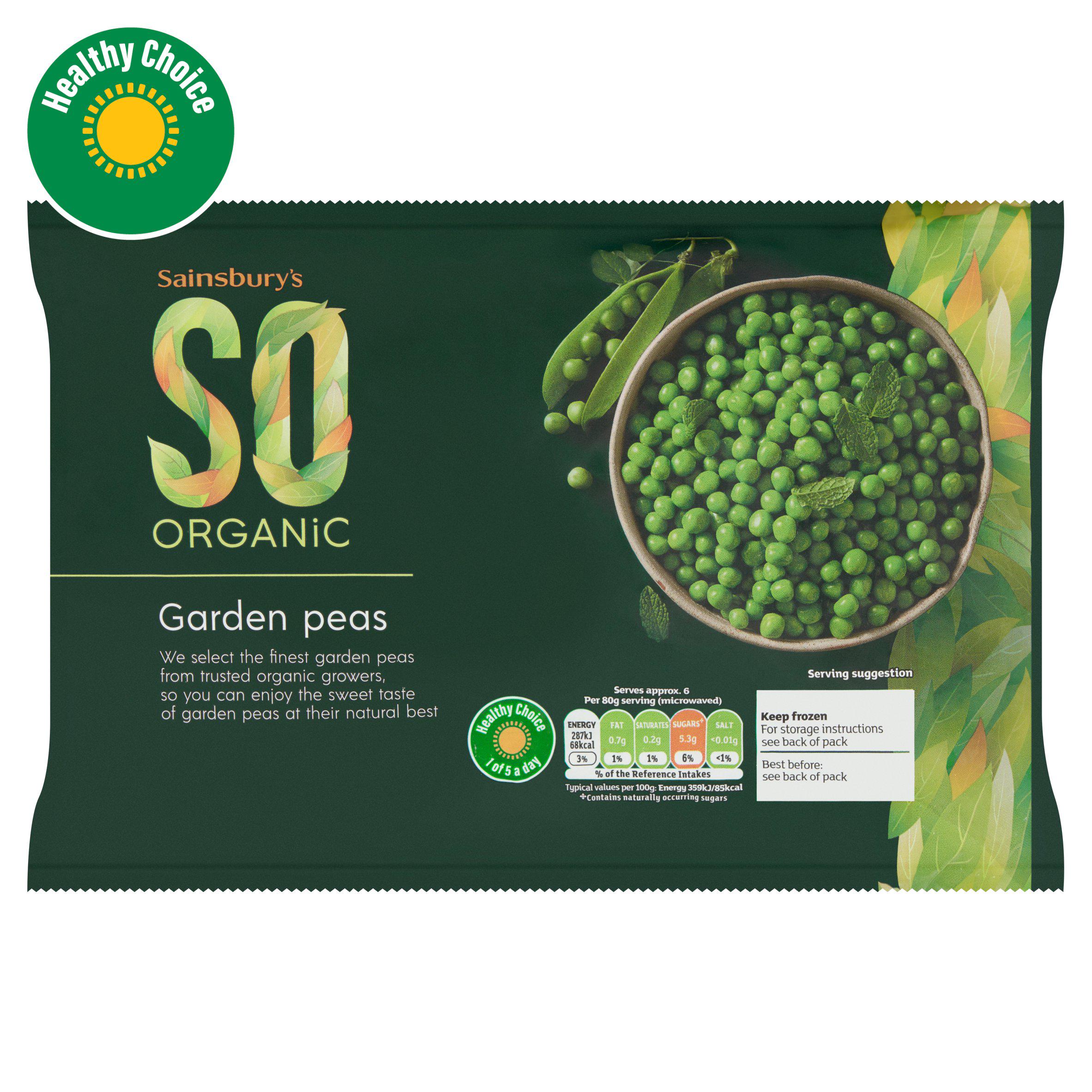 Sainsbury's So Organic Garden Peas 500g