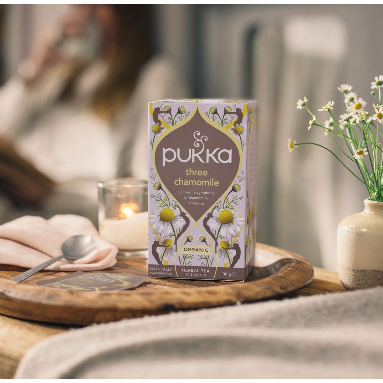 Pukka Organic Three Chamomile Tea Home Compostable Herbal Tea Bags x20 thumbnail 4