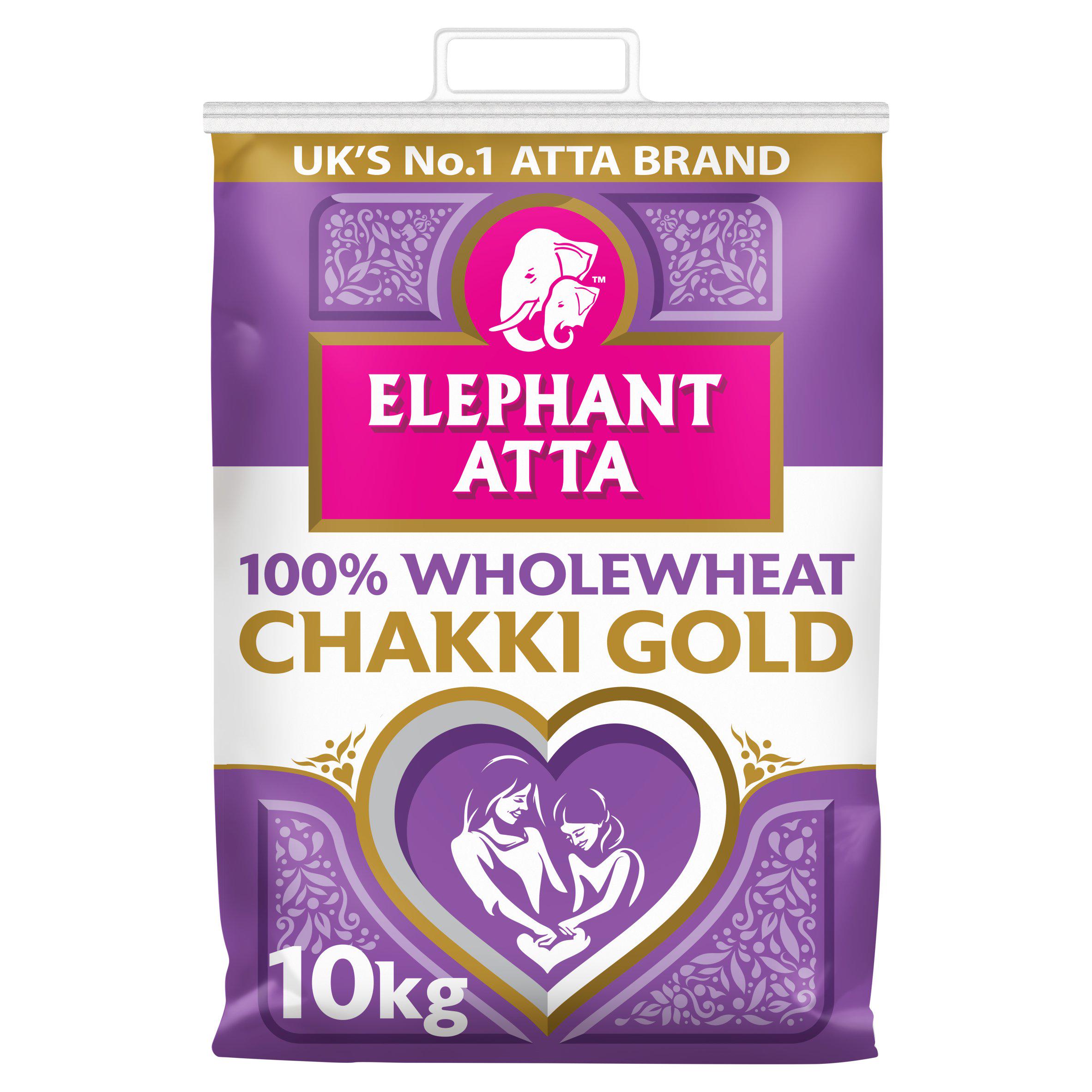 Elephant Atta 10kg Chakki Gold Whole Wheat Chapatti Flour