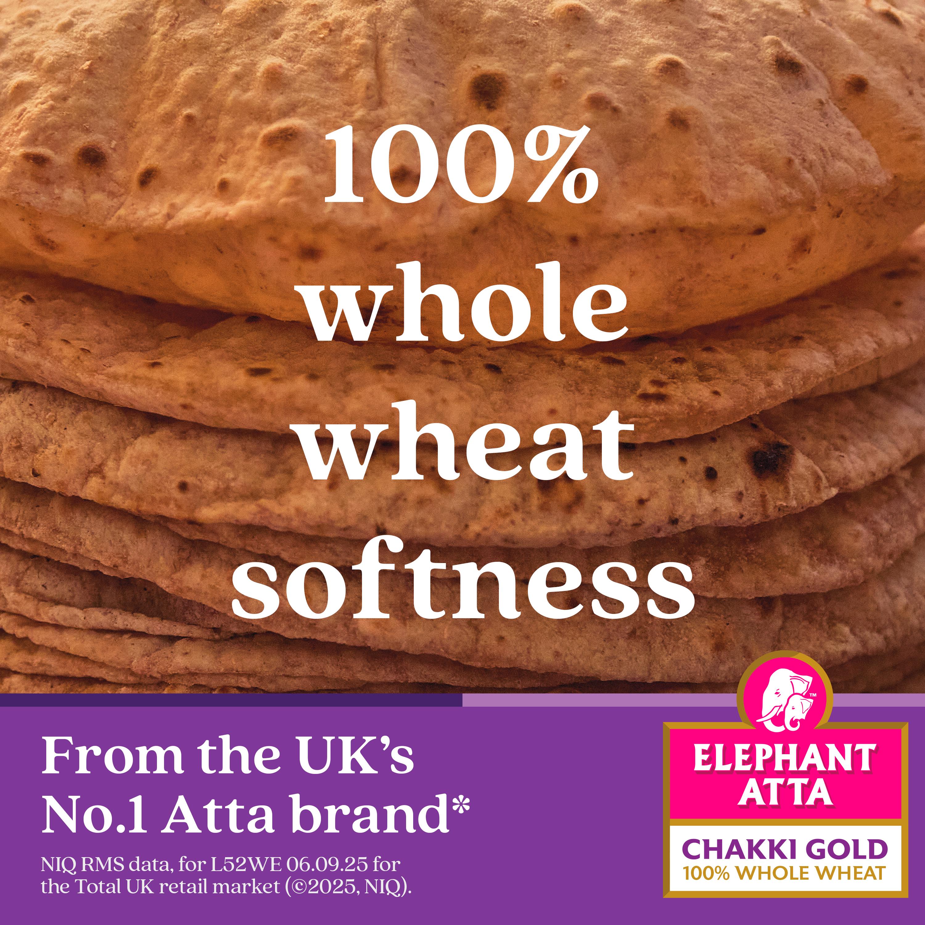 Elephant Atta 10kg Chakki Gold Whole Wheat Chapatti Flour thumbnail 2