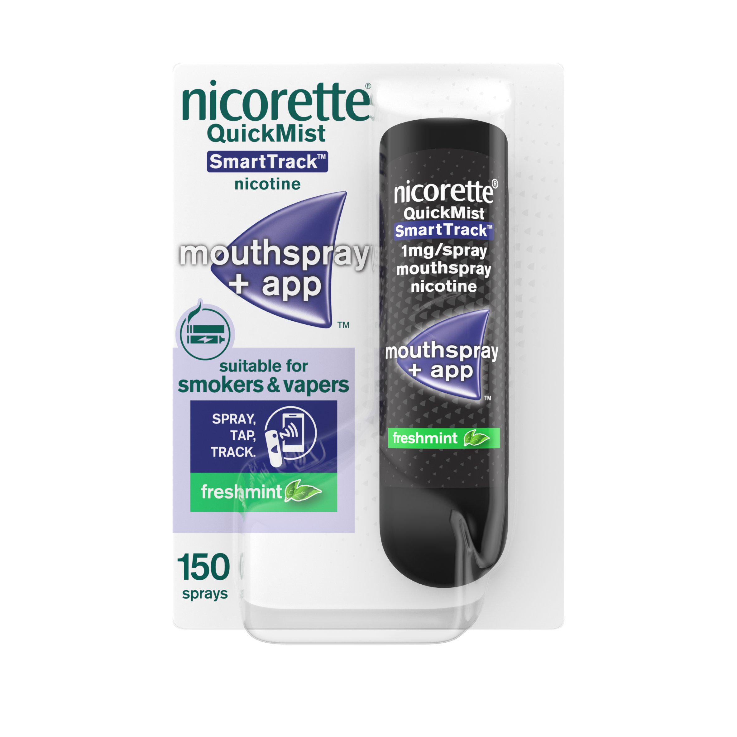 Nicorette Smart Track Single, Single Pack, 150 Sprays (Stop Smoking Aid)
